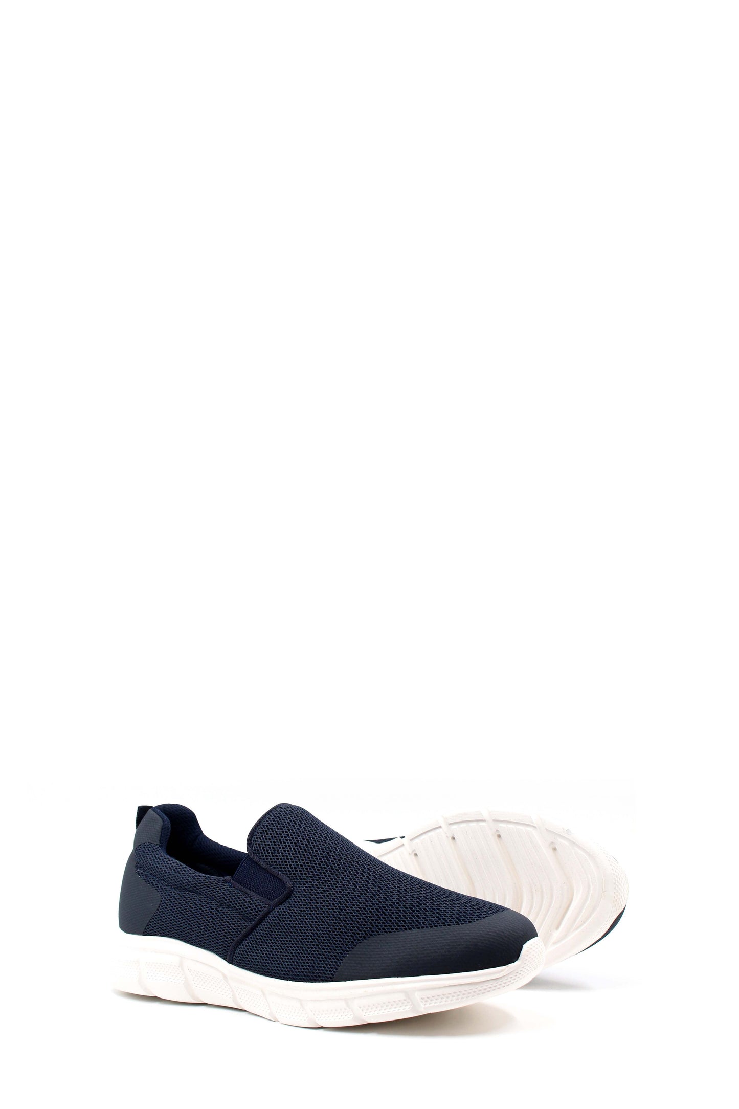 Men's Navy Slip-On Mesh Sneakers - Lightweight & Breathable