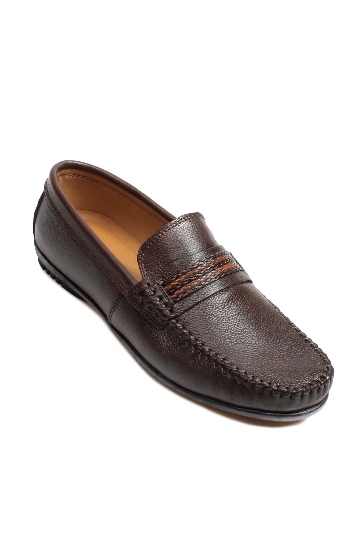 KOALA SYDNEY Men's Brown Leather Driving Loafers-Wessi