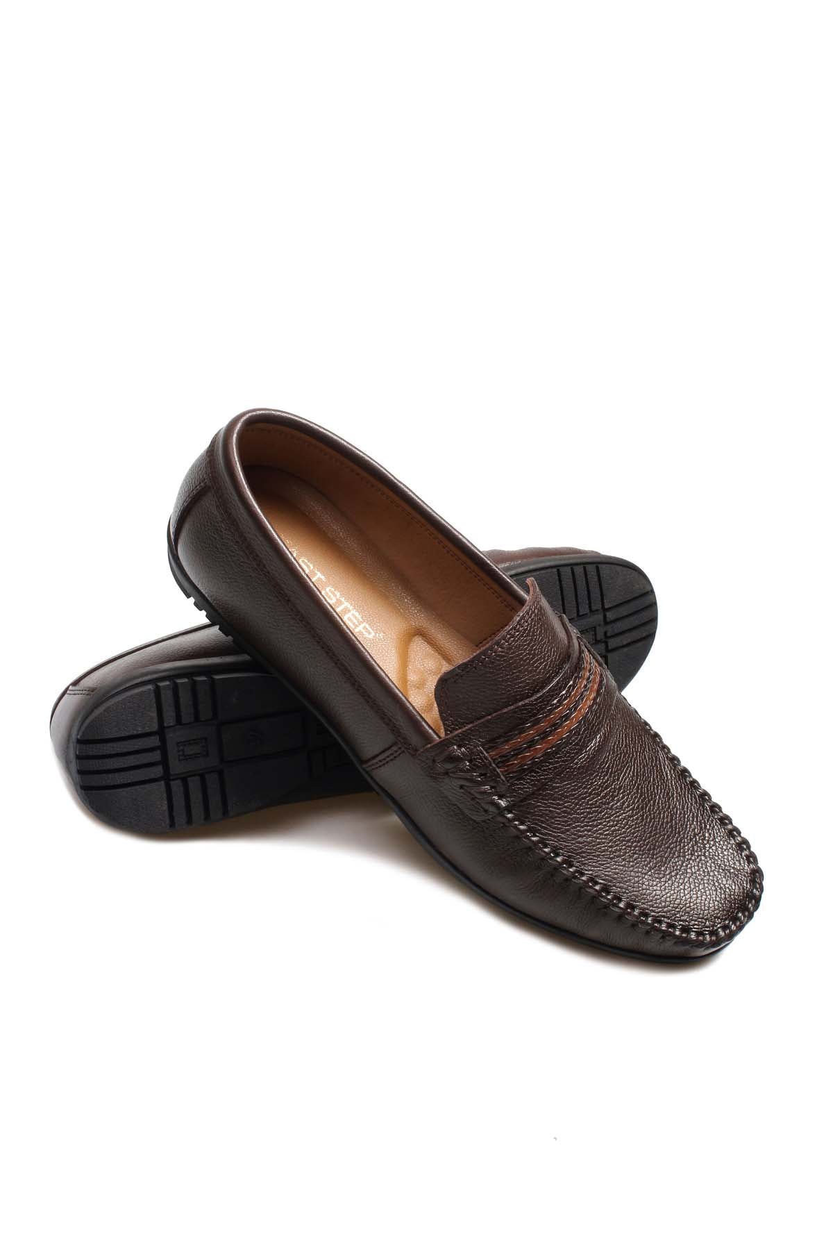 KOALA SYDNEY Men's Brown Leather Driving Loafers-Wessi