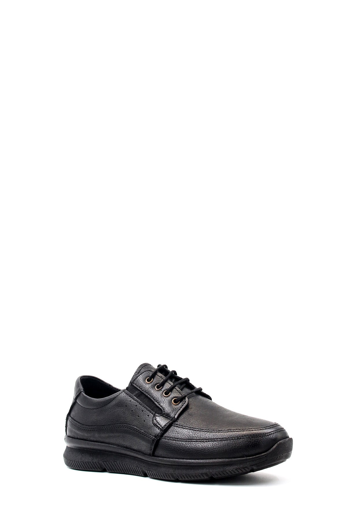Men's Black Leather Casual Shoes-Wessi