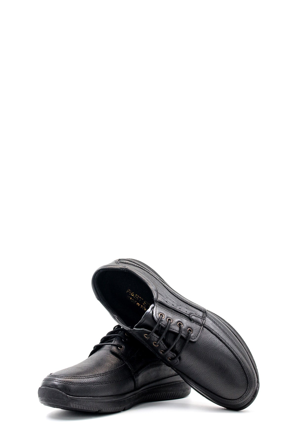 Men's Black Leather Casual Shoes-Wessi