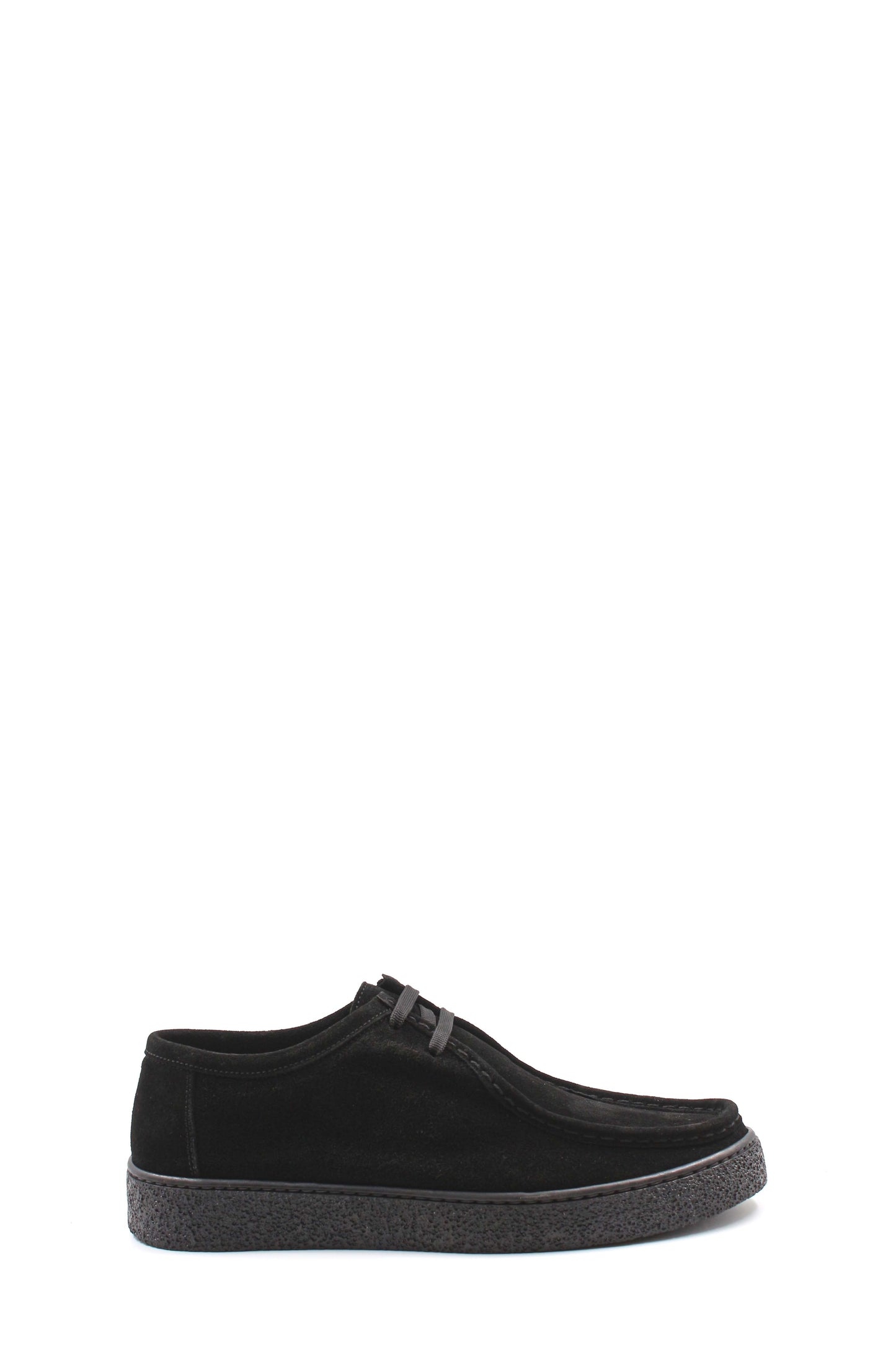KOALA SYDNEY Men's Black Suede Casual Shoes with Textured Sole and Lace-Up Design
