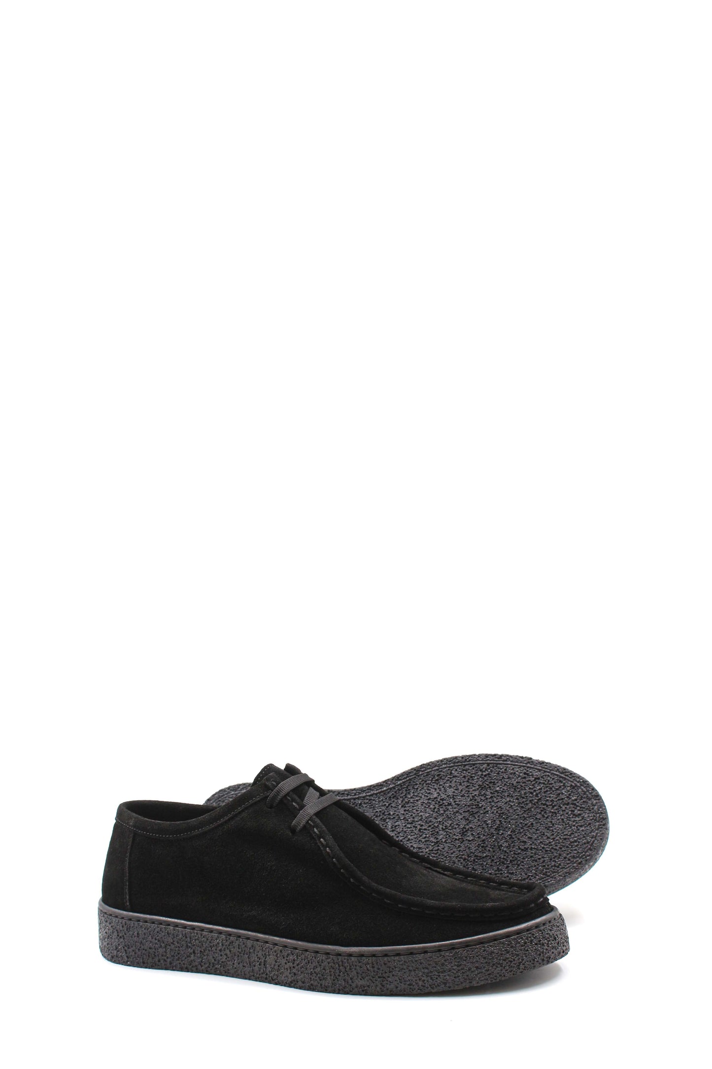 KOALA SYDNEY Men's Black Suede Casual Shoes with Textured Sole and Lace-Up Design
