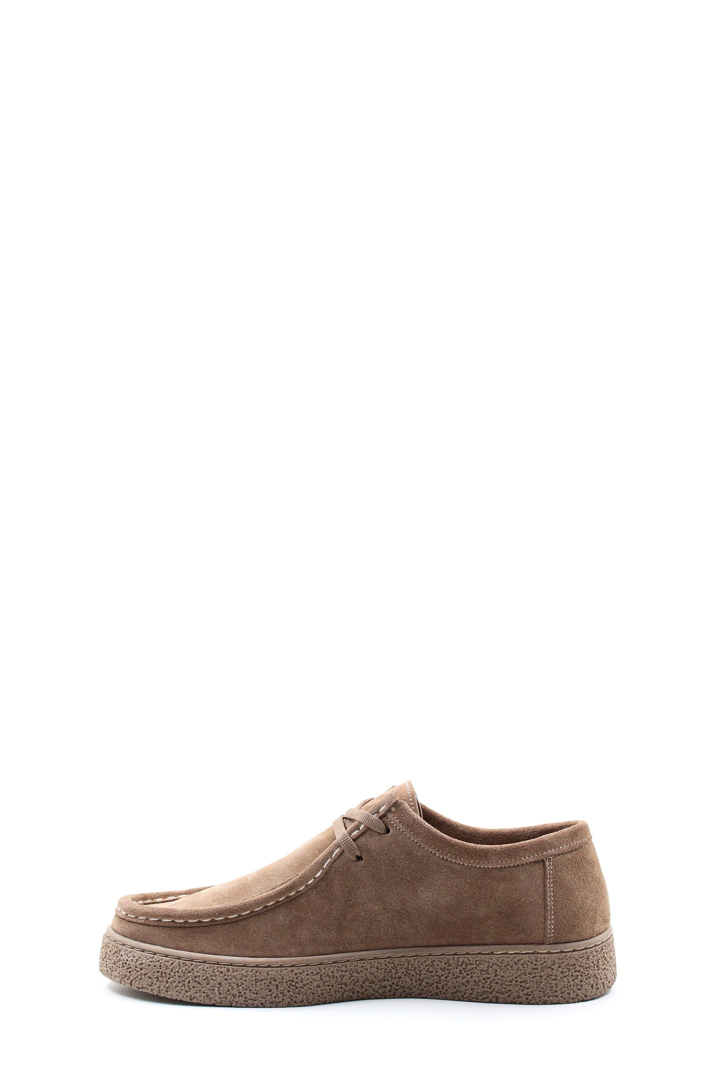 KOALA SYDNEY Men's Beige Suede Lace-Up Shoes with Textured Sole and Moccasin Stitching