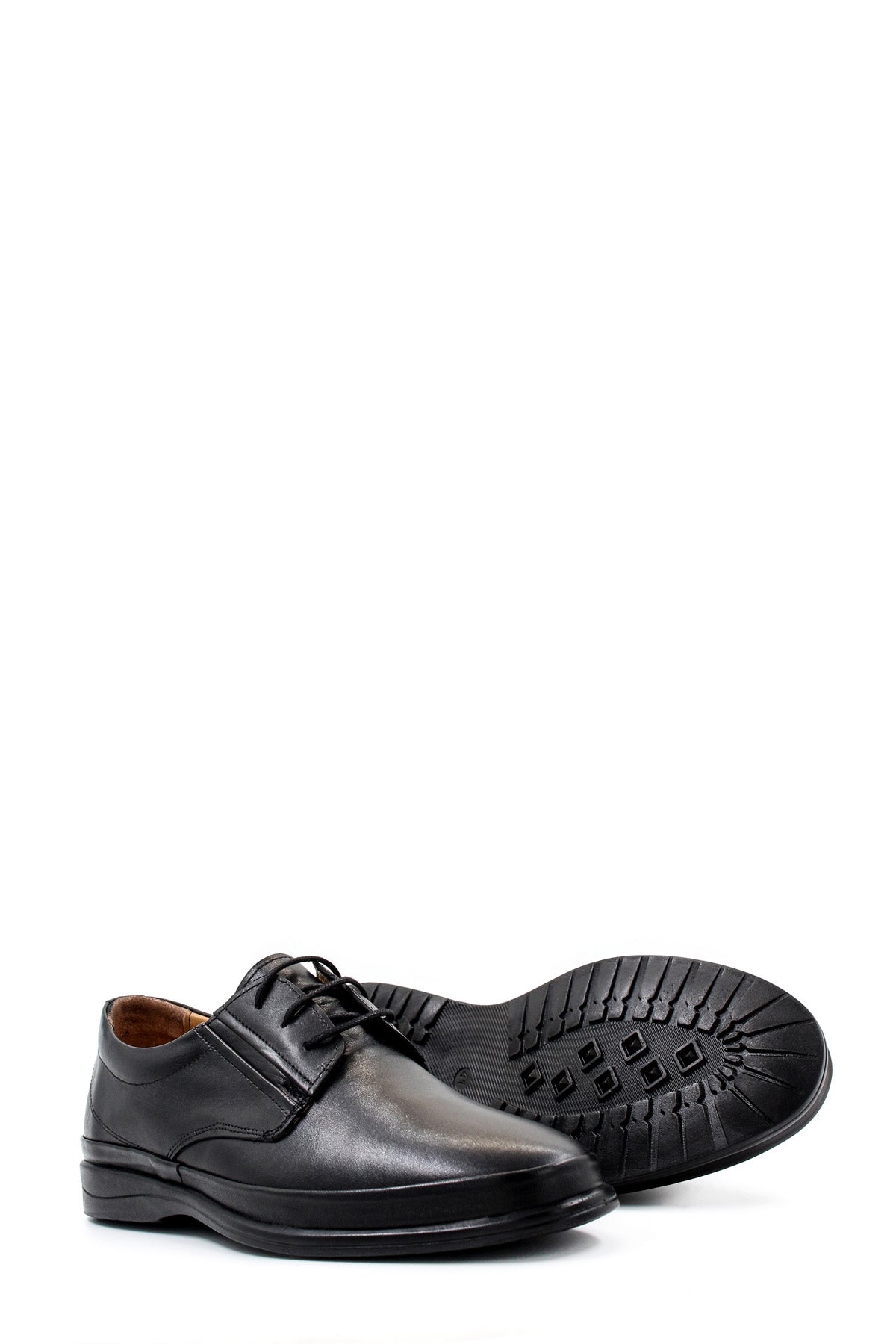 KOALA SYDNEY Men's Classic Black Leather Dress Shoes with Lace-Up Design and Cushioned Sole