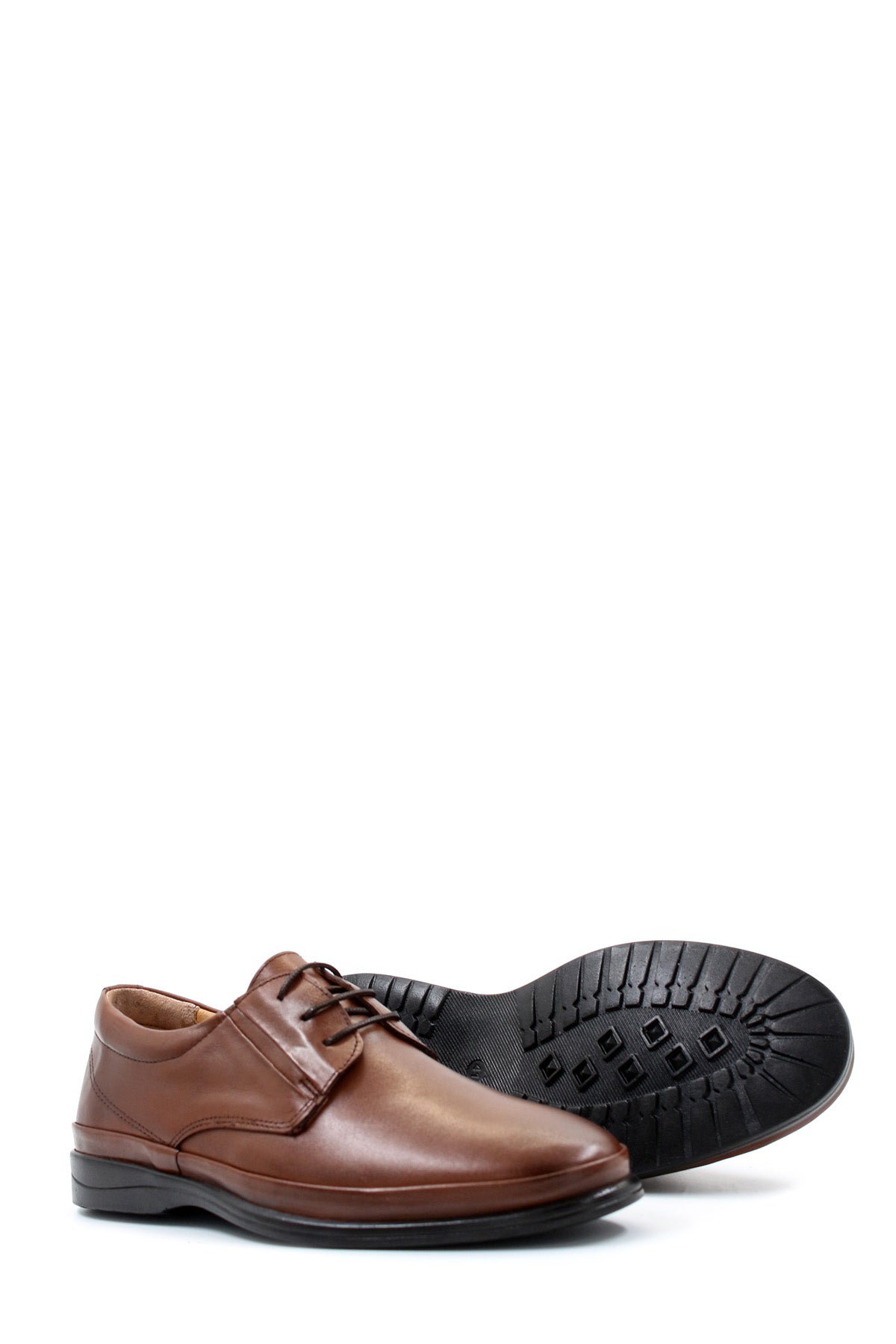 KOALA SYDNEY Men's Brown Leather Lace-Up Shoes with Cushioned Sole and Rounded Toe