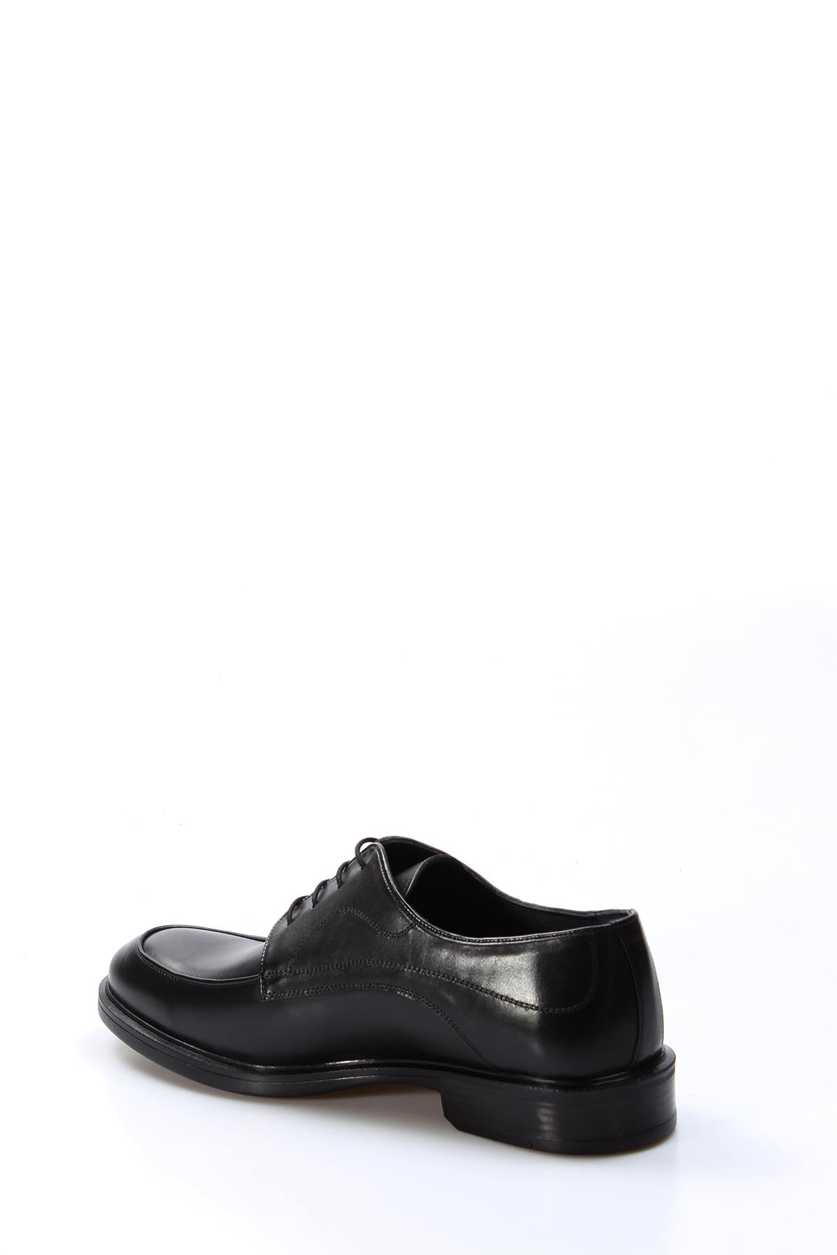 KOALA SYDNEY Men's Black Leather Derby Shoes with Subtle Stitch Detailing