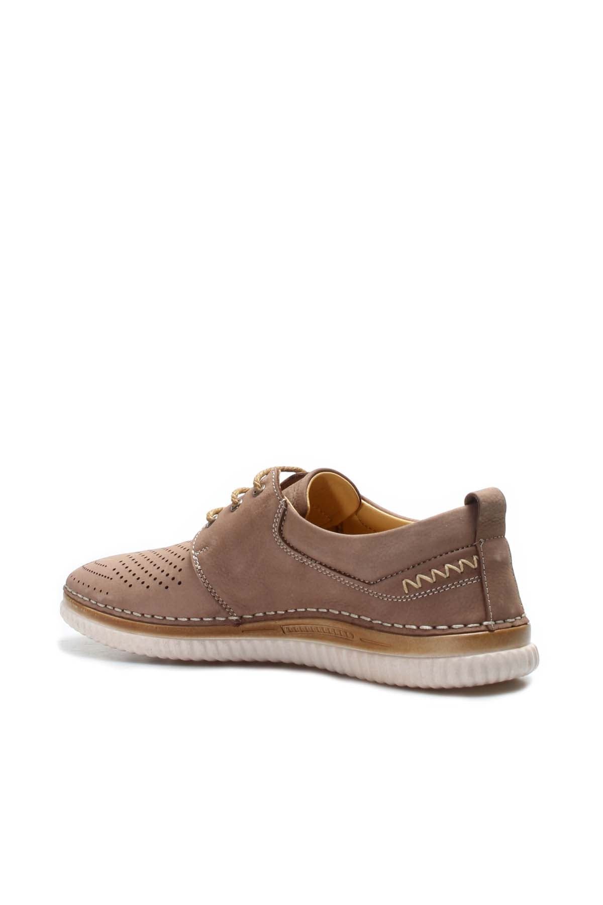 KOALA SYDNEY Men's Beige Perforated Casual Lace-Up Shoes