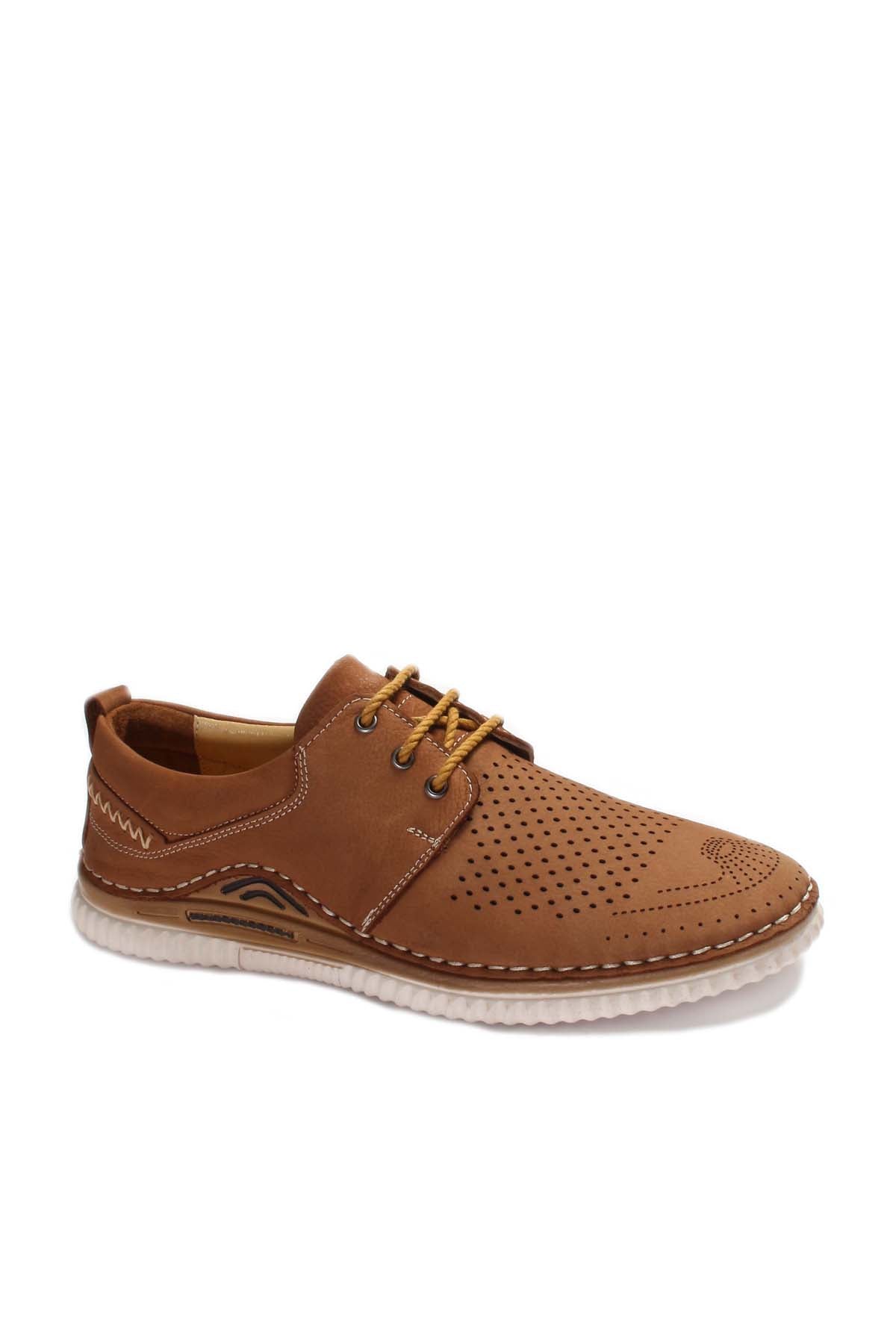 KOALA SYDNEY Men's Tan Perforated Casual Derby Shoes