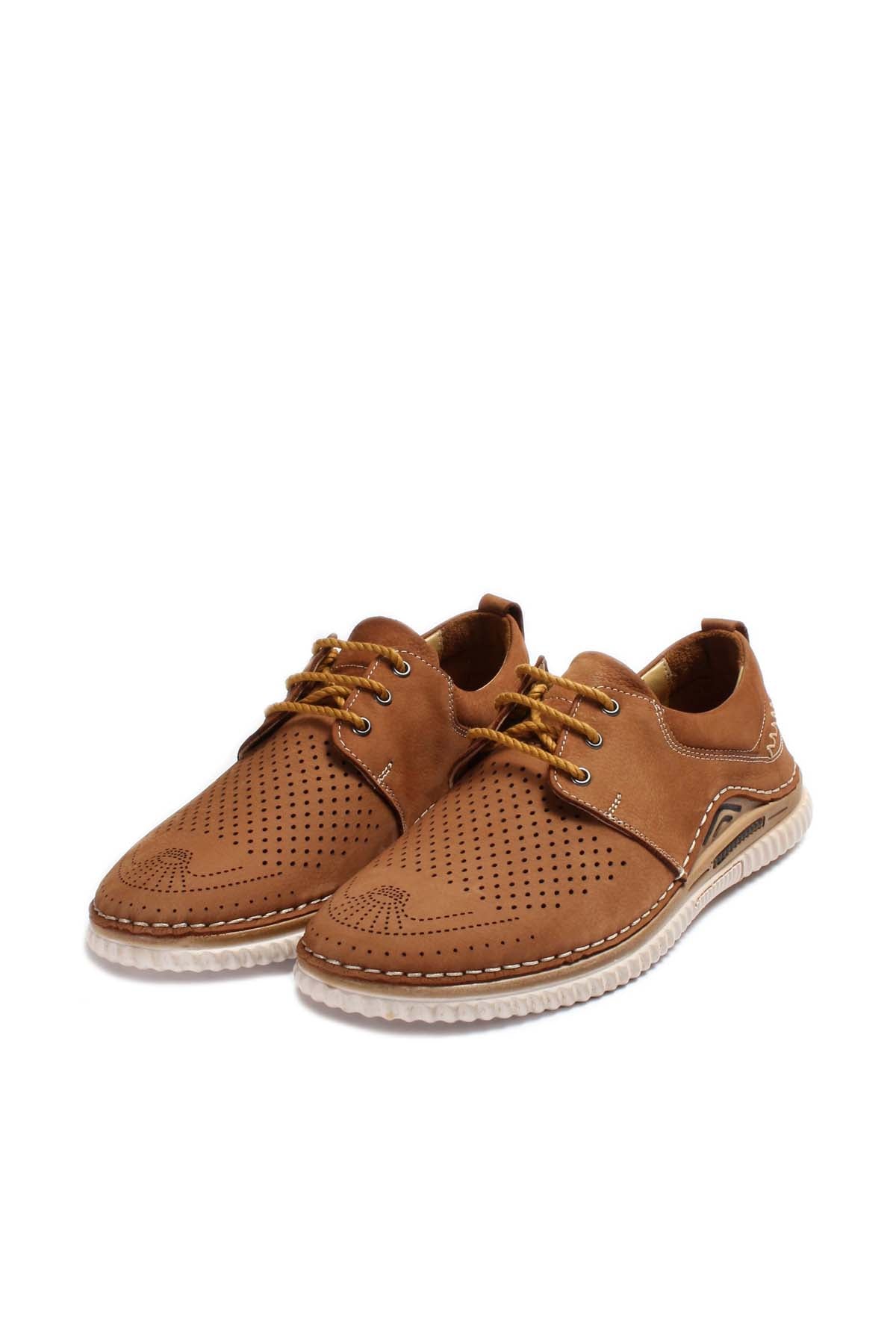 KOALA SYDNEY Men's Tan Perforated Casual Derby Shoes