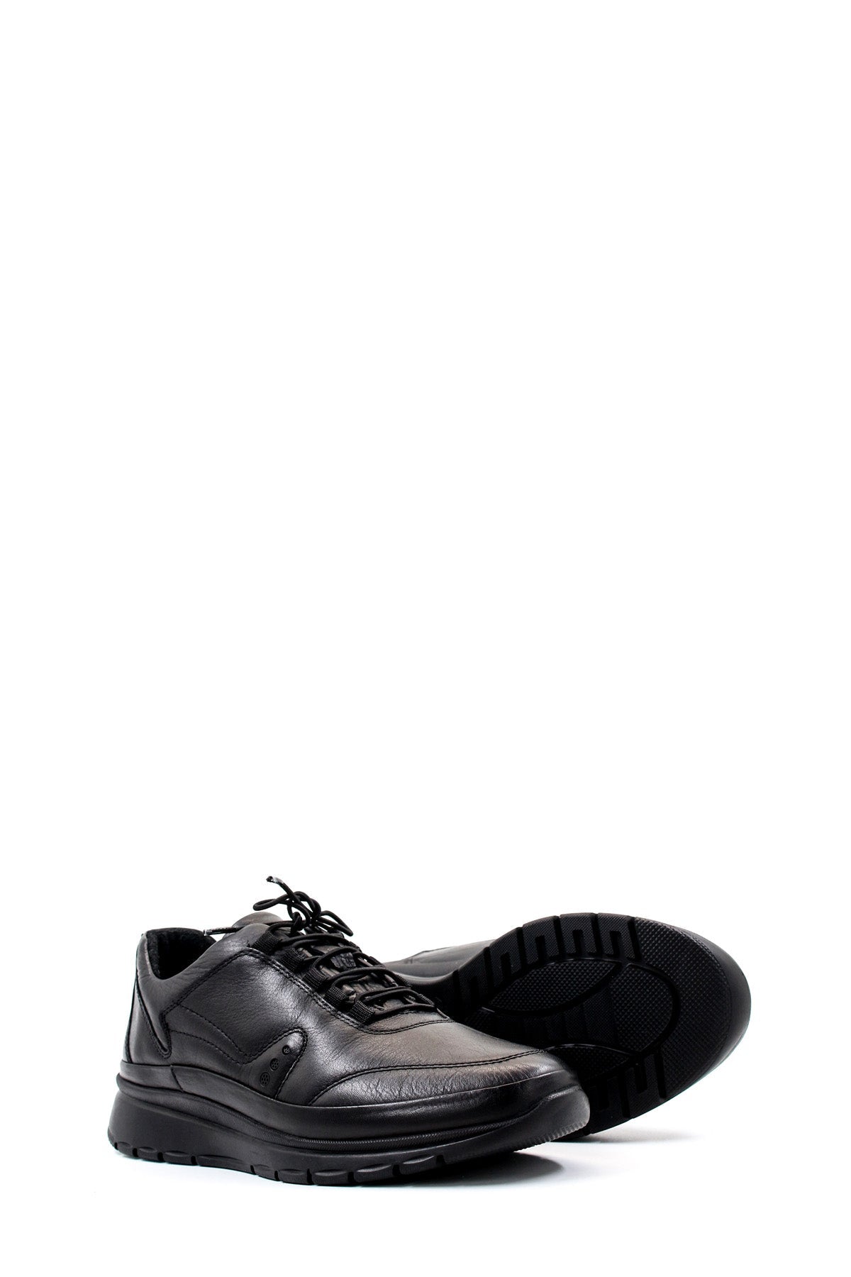KOALA SYDNEY Men's Black Leather Comfort Sneakers with Cushioned Sole