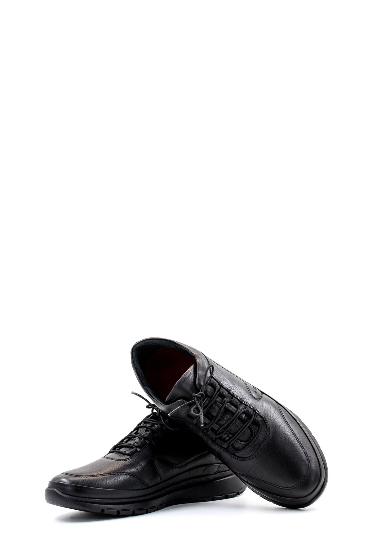 KOALA SYDNEY Men's Black Leather Comfort Sneakers with Cushioned Sole