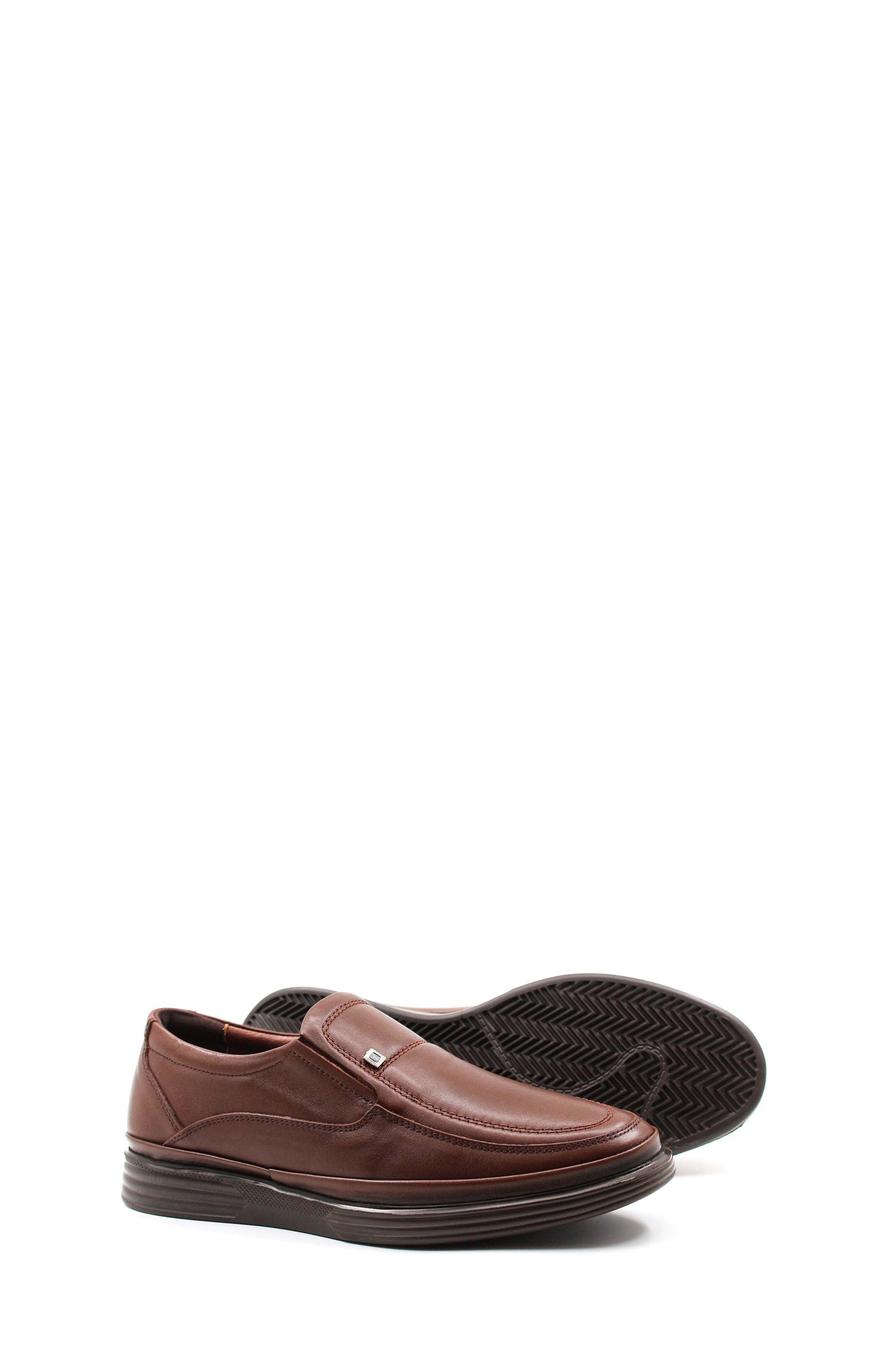 KOALA SYDNEY Men's Brown Leather Slip-On Loafers with Cushioned Sole