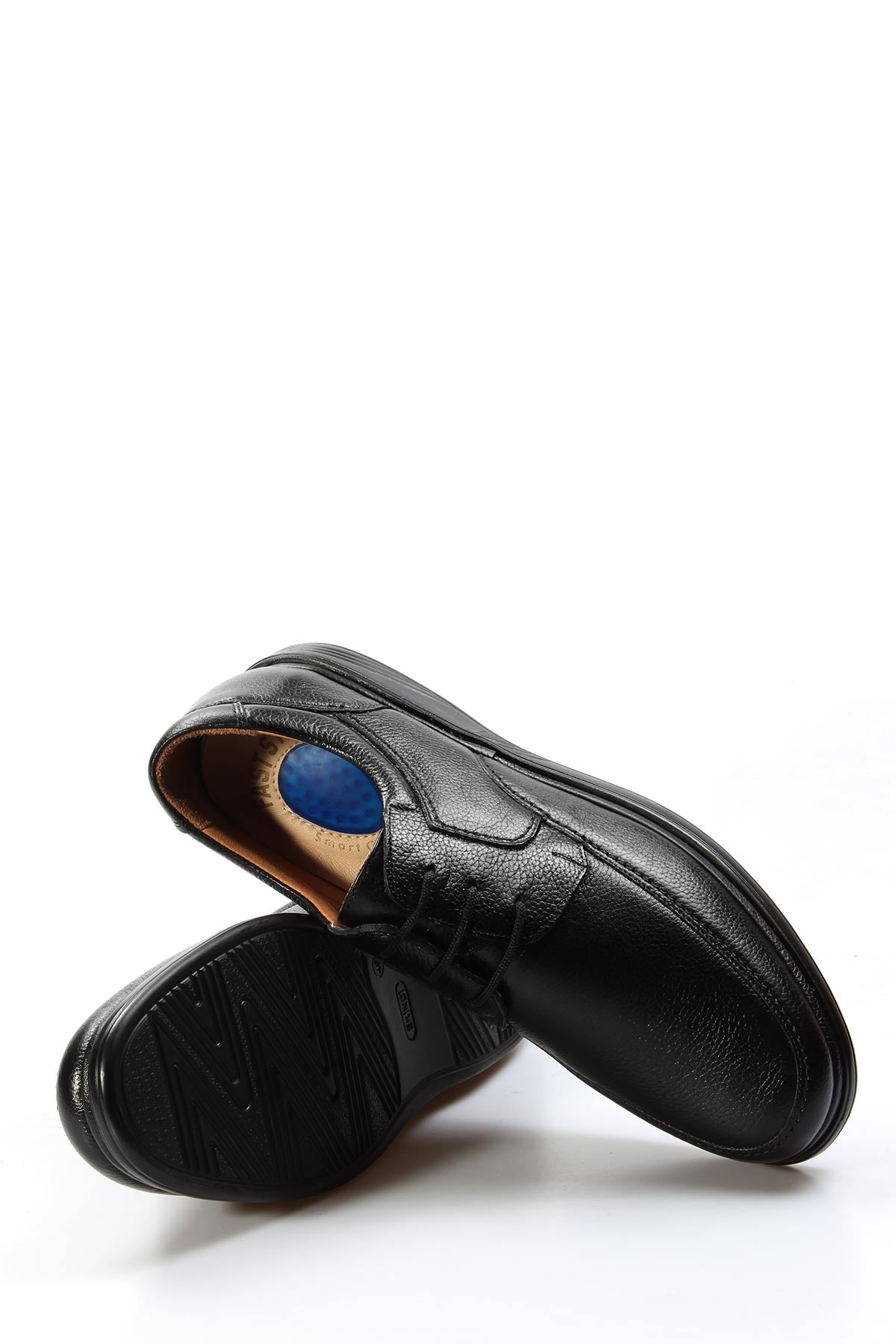 KOALA SYDNEY Men's Black Pebbled Leather Lace-Up Shoes