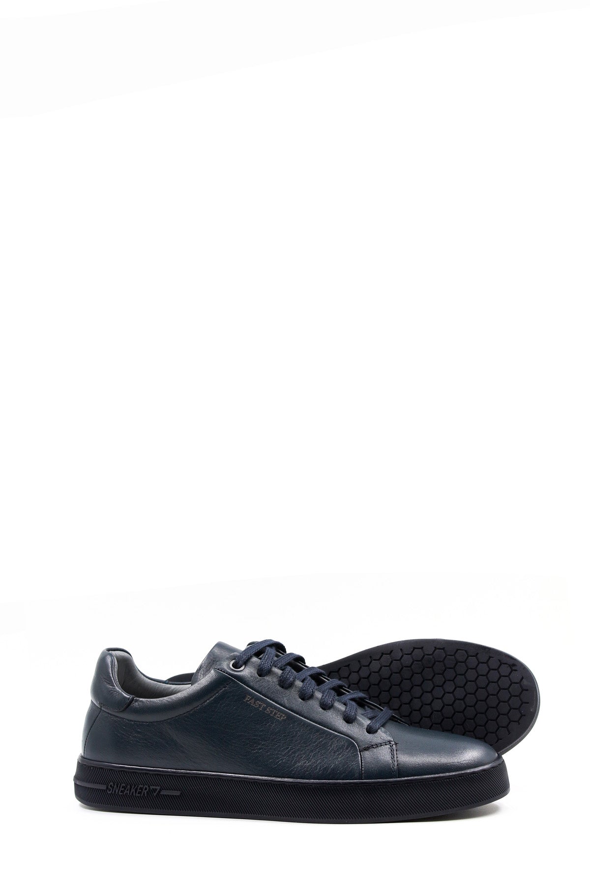 KOALA SYDNEY Men's Navy Blue Leather Casual Sneakers
