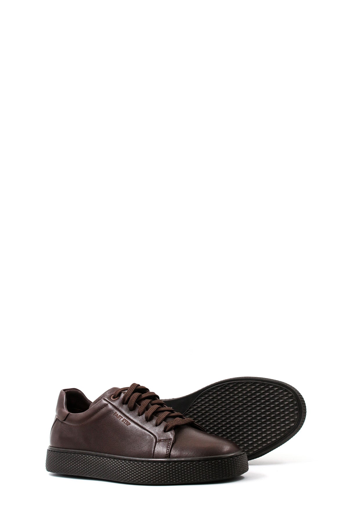 KOALA SYDNEY Men's Classic Brown Leather Sneakers with Sturdy Sole and Minimalist Design