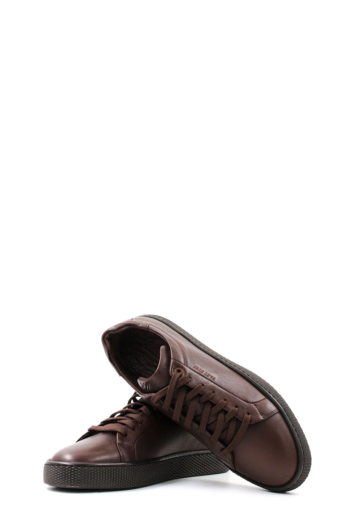 KOALA SYDNEY Men's Classic Brown Leather Sneakers with Sturdy Sole and Minimalist Design
