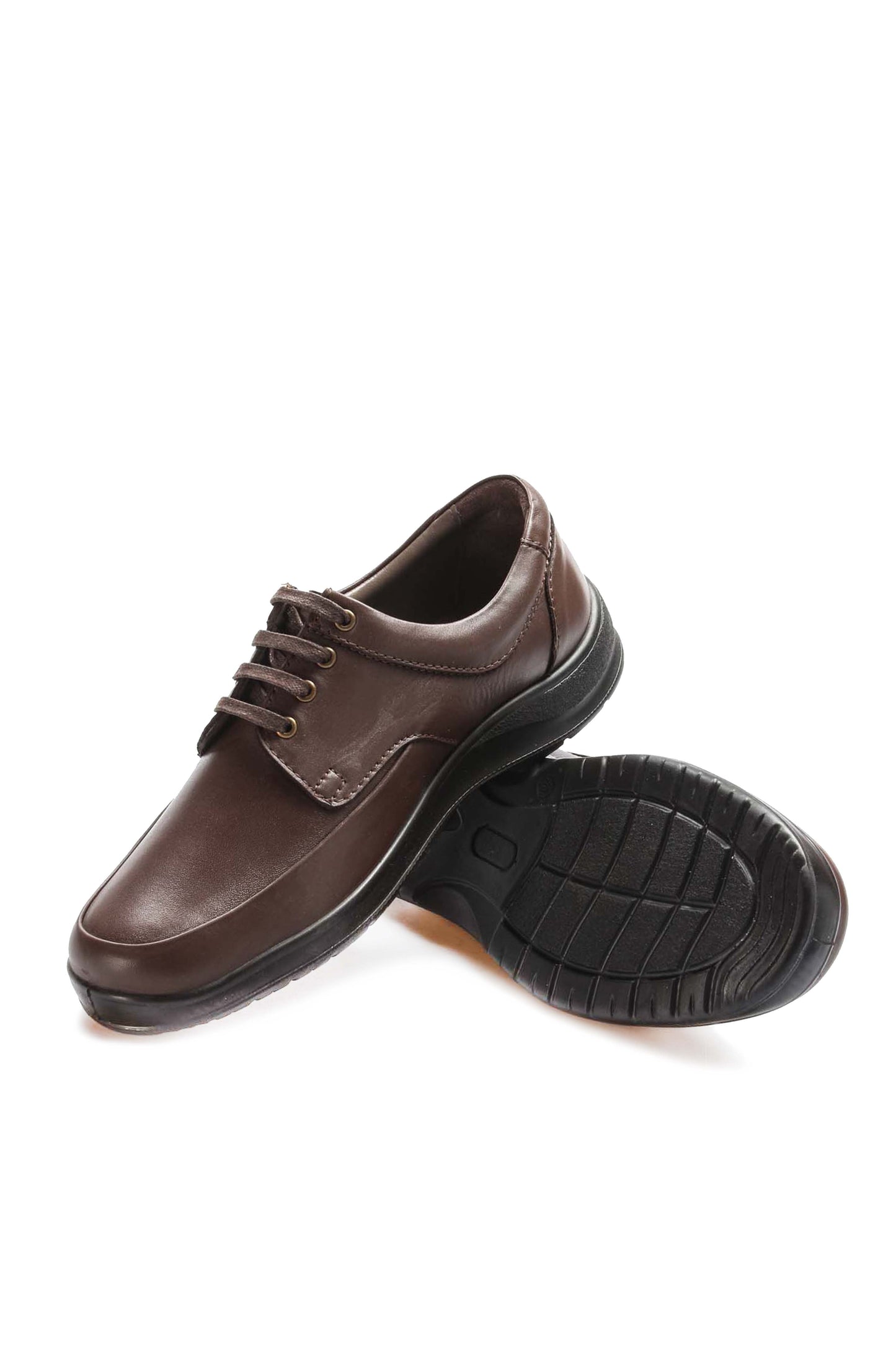 KOALA SYDNEY Men's Brown Leather Lace-Up Shoes with Padded Insole