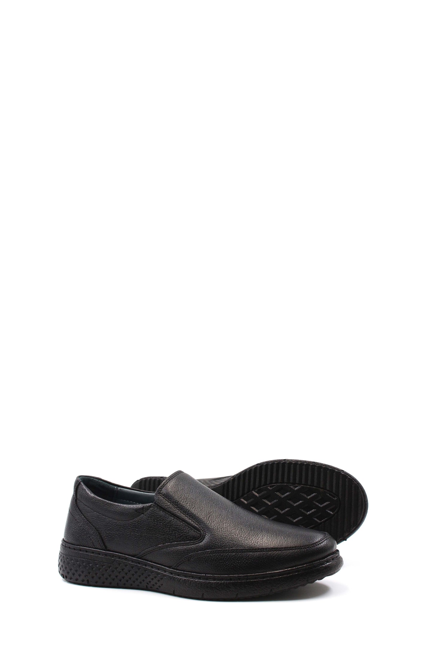 KOALA SYDNEY Men's Black Leather Slip-On Shoes with Cushioned Sole