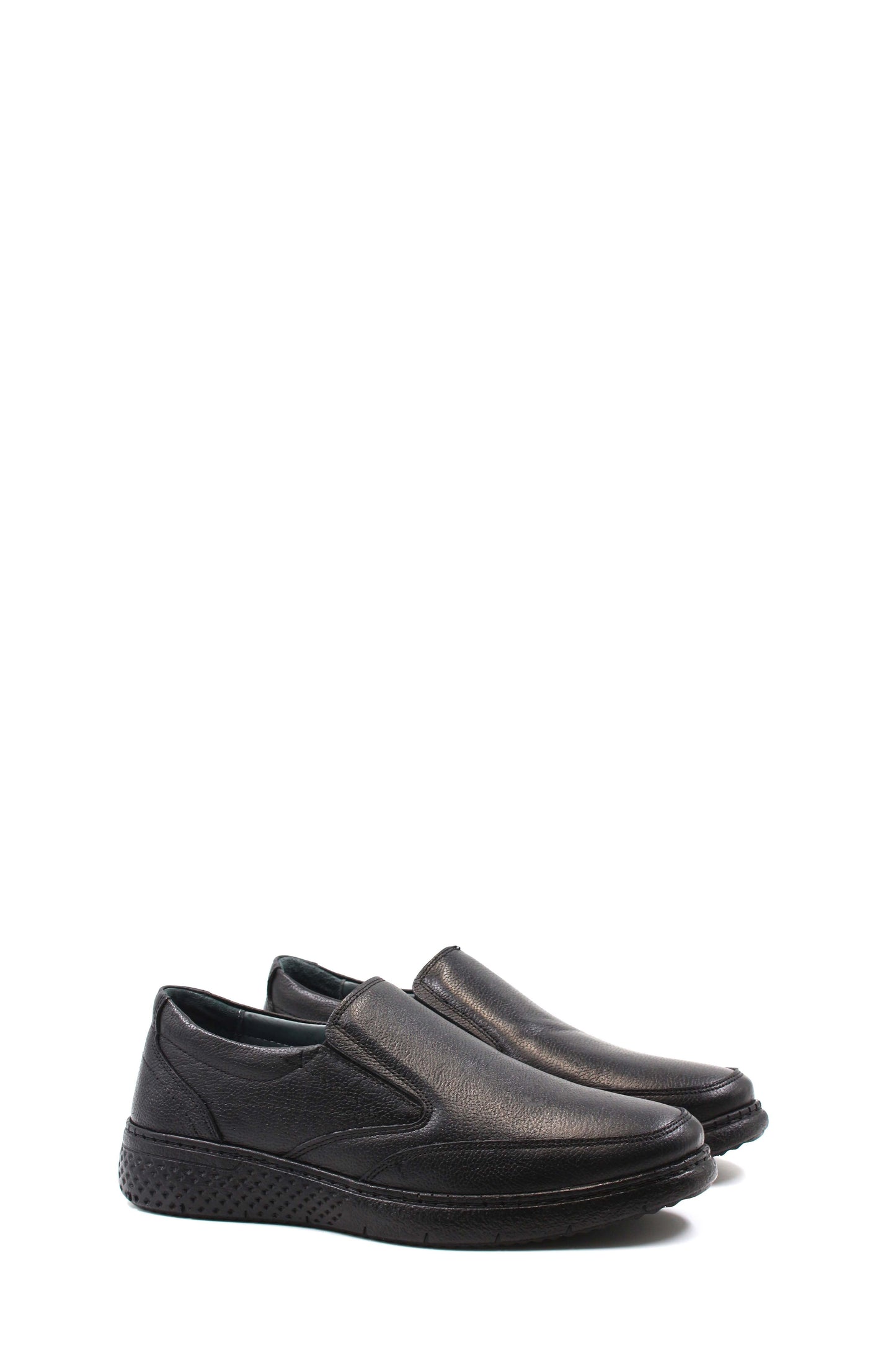 KOALA SYDNEY Men's Black Leather Slip-On Shoes with Cushioned Sole