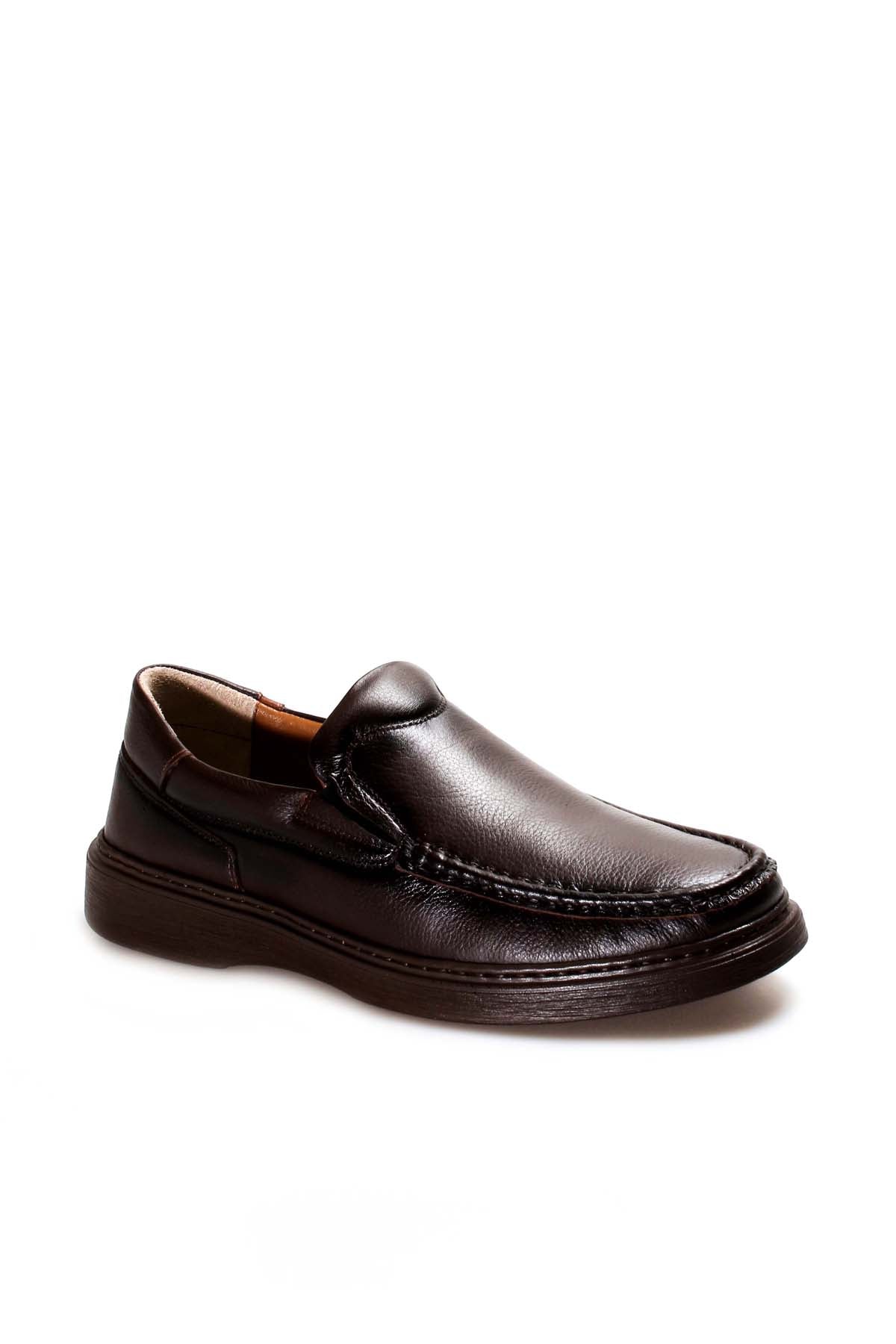 Men's Black Leather Cushioned Slip-On Loafers
