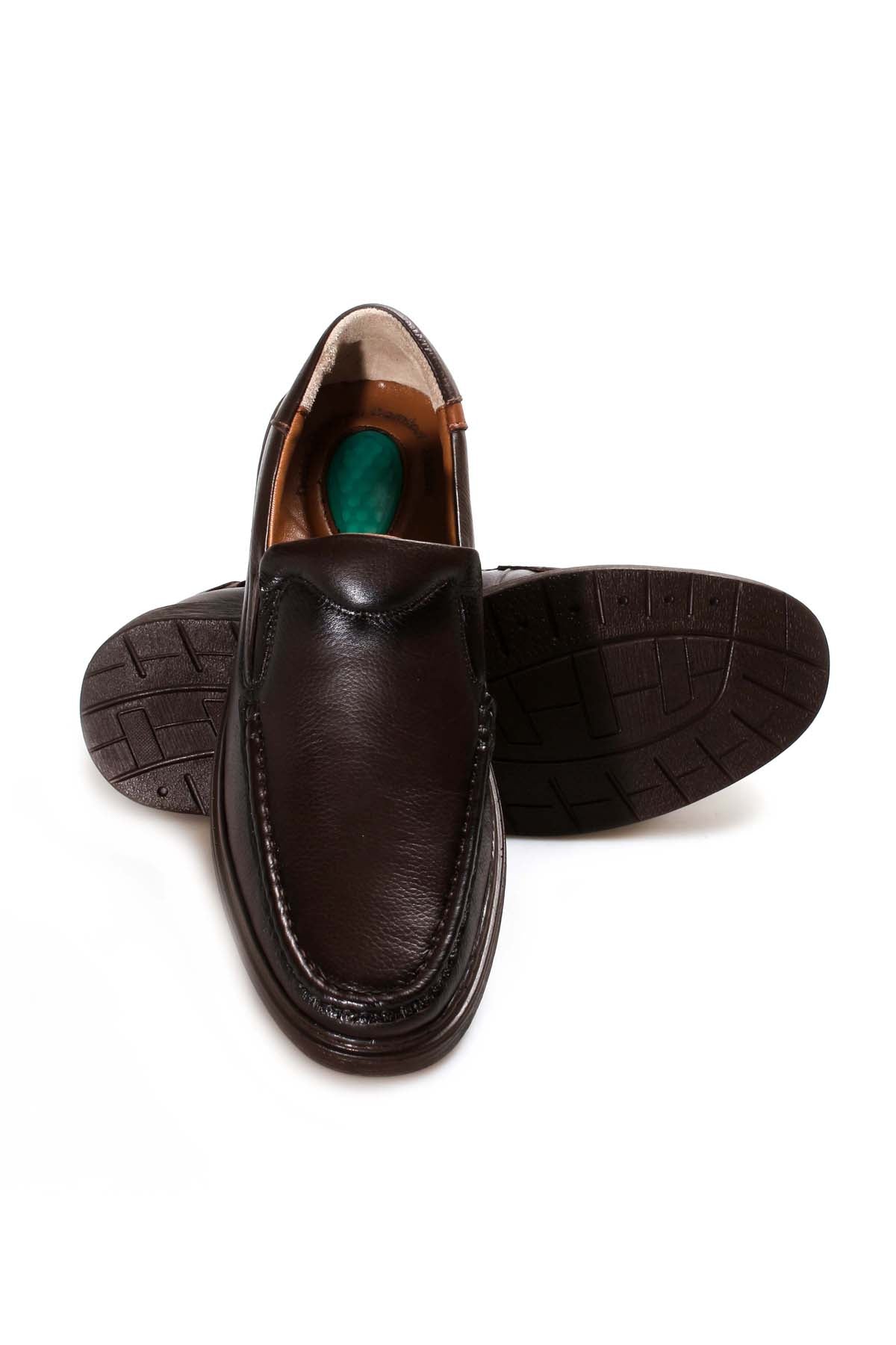 Men's Black Leather Cushioned Slip-On Loafers