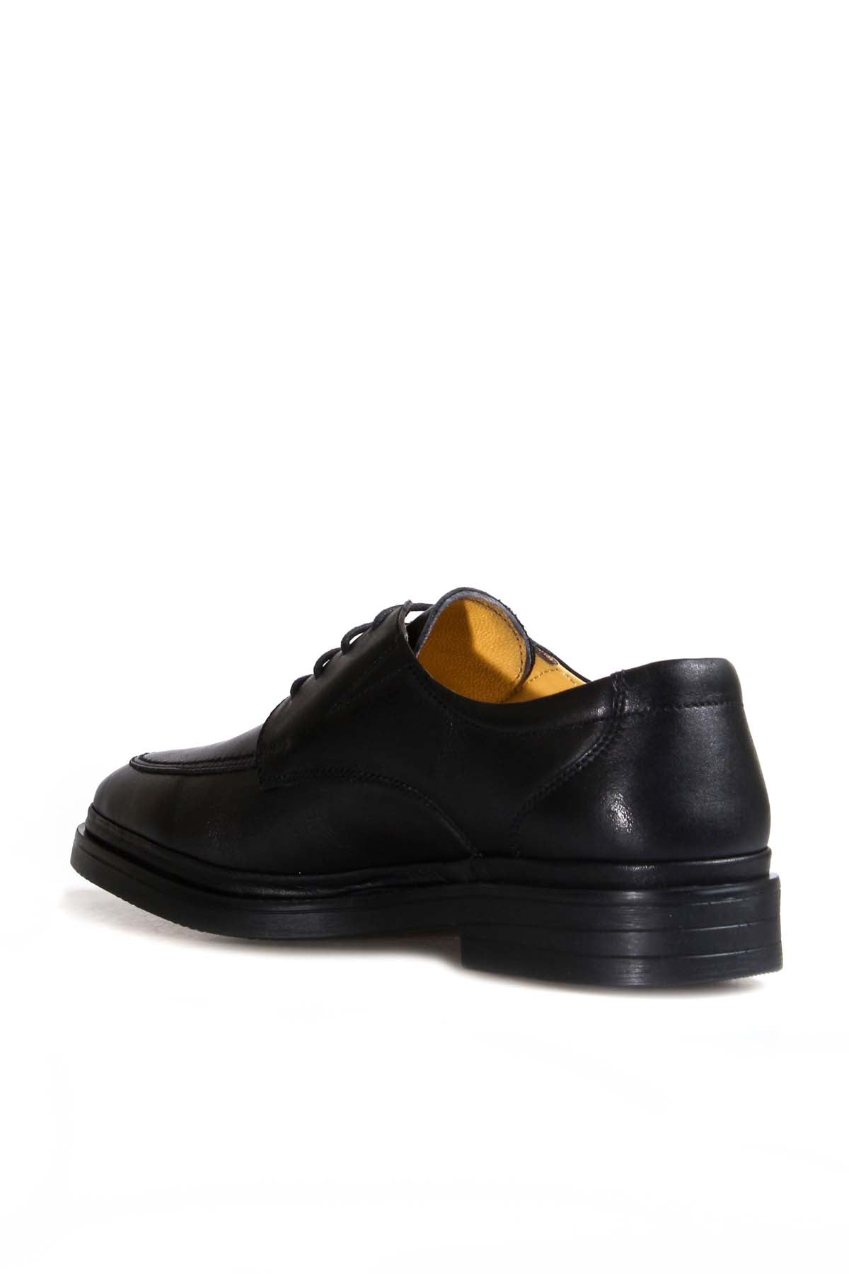 KOALA SYDNEY Men's Black Leather Derby Shoes with Moc Toe Stitching