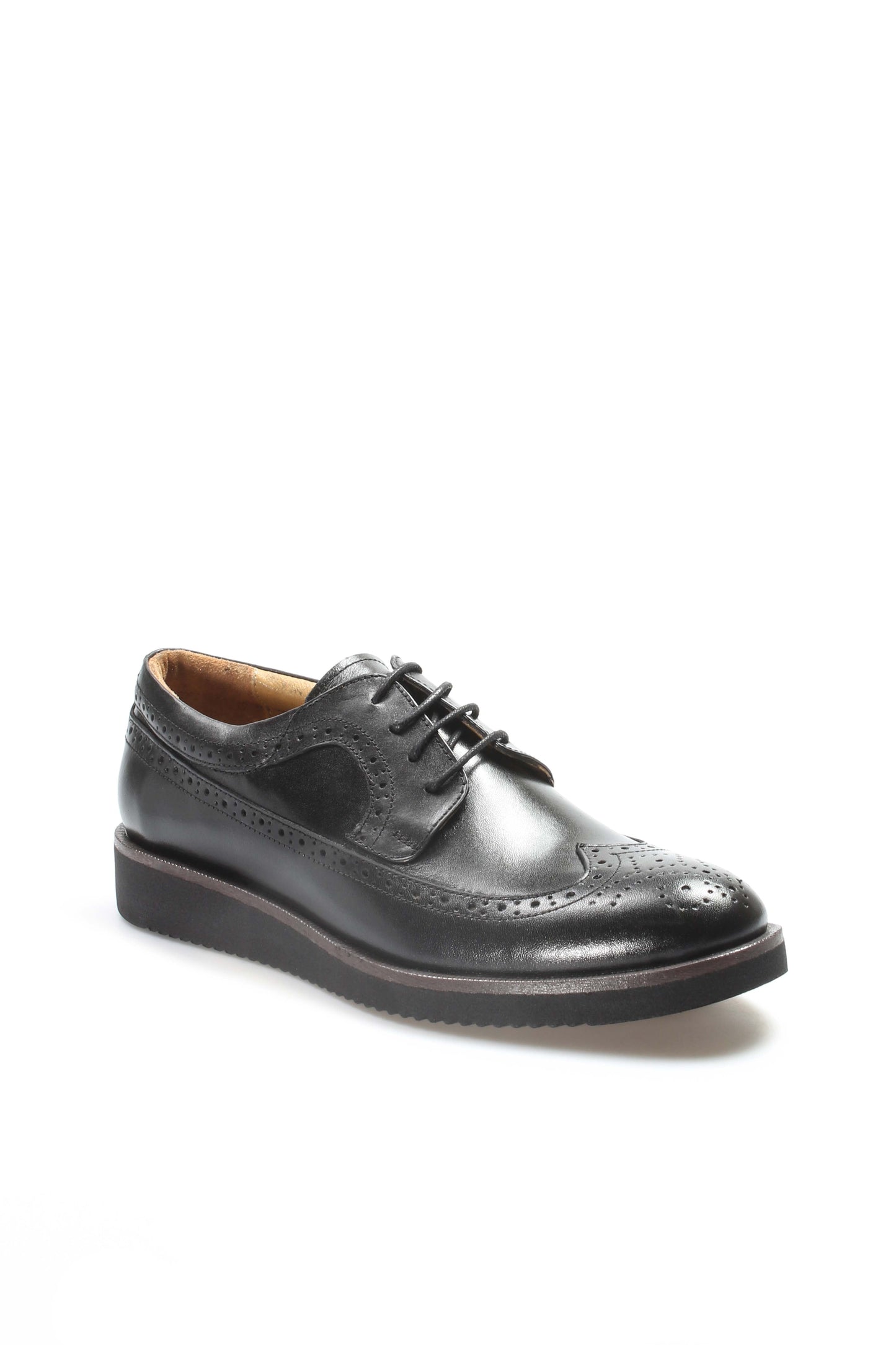 KOALA SYDNEY Men's Black Leather Brogue Dress Shoes