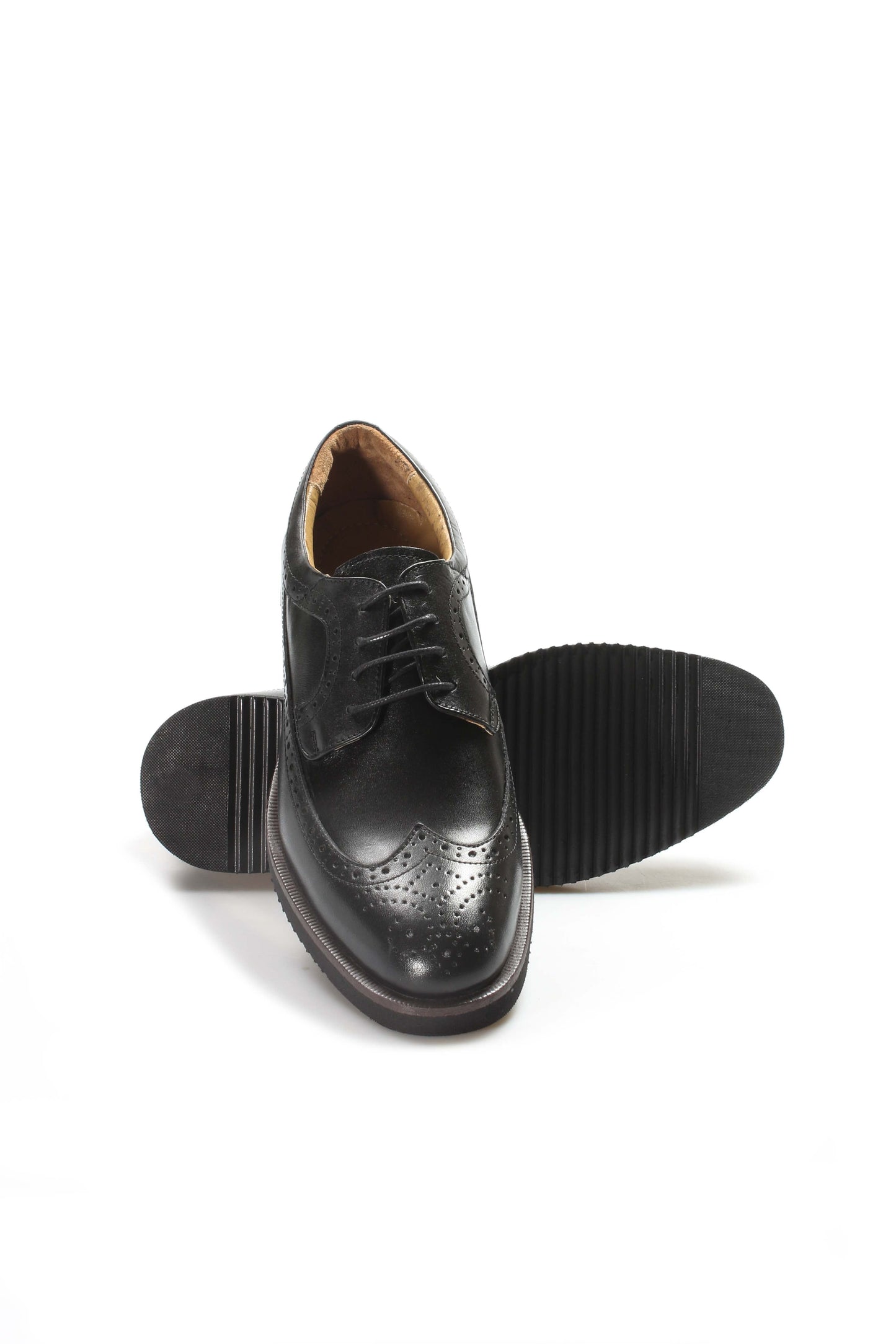 KOALA SYDNEY Men's Black Leather Brogue Dress Shoes