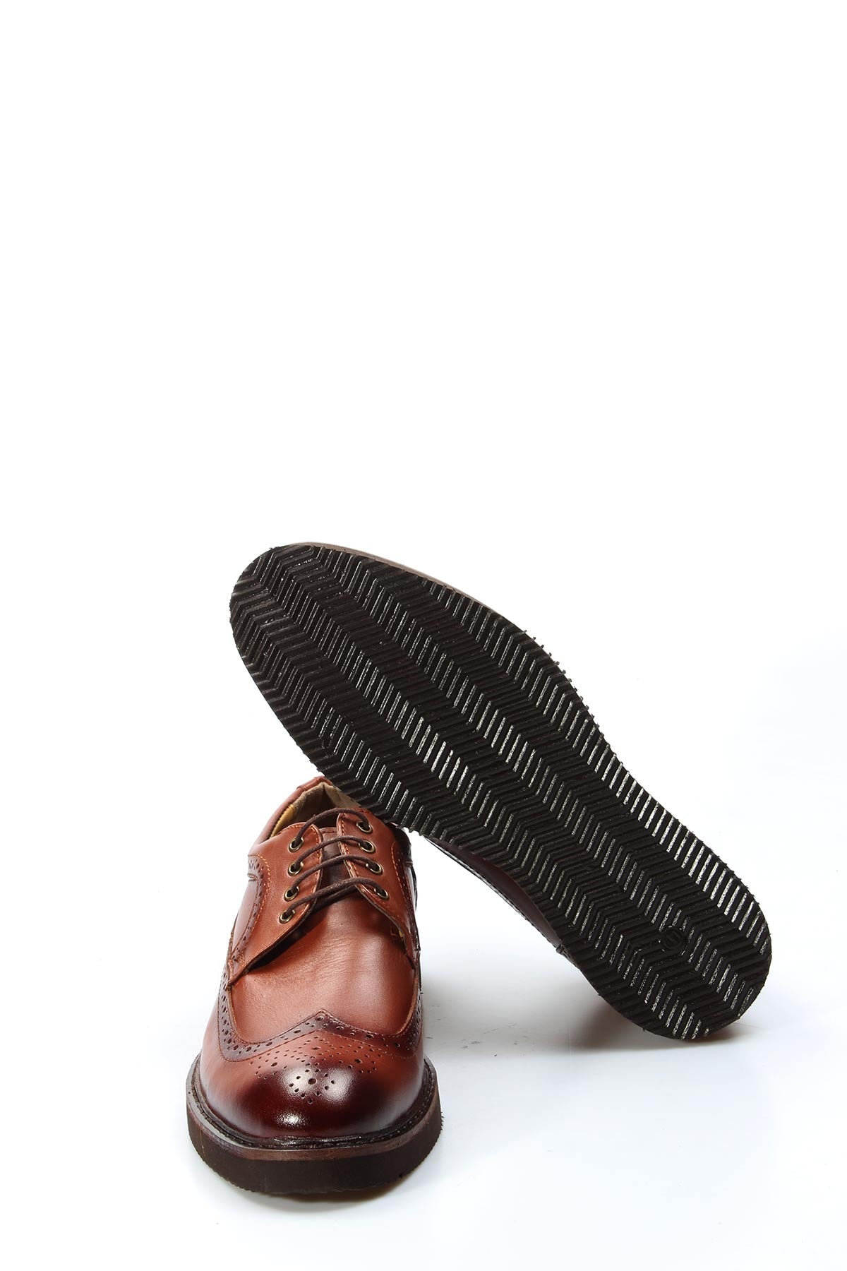 KOALA SYDNEY Men's Brown Brogue Leather Dress Shoes