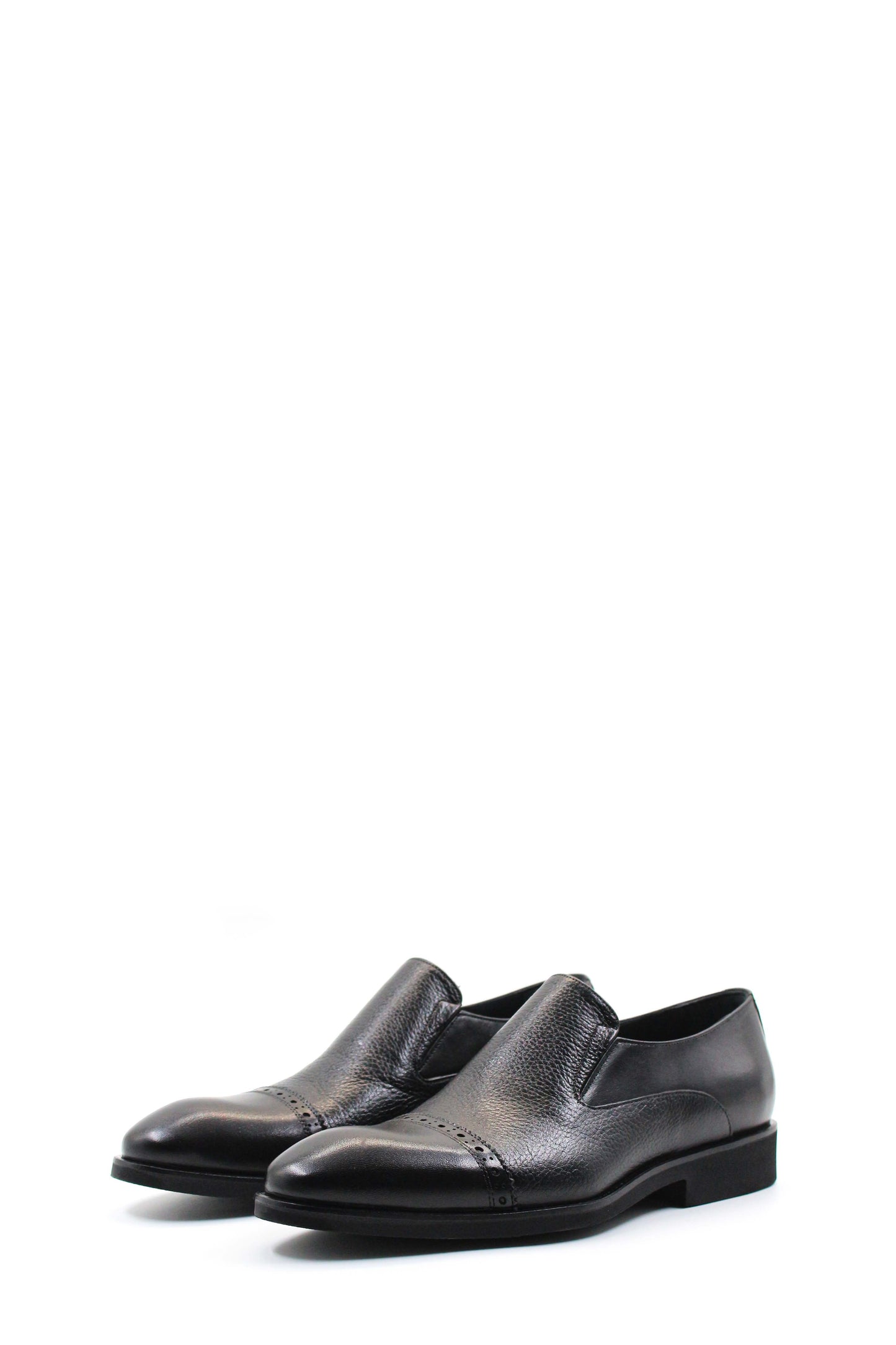 KOALA SYDNEY Black Leather Cap-Toe Loafers Wessi