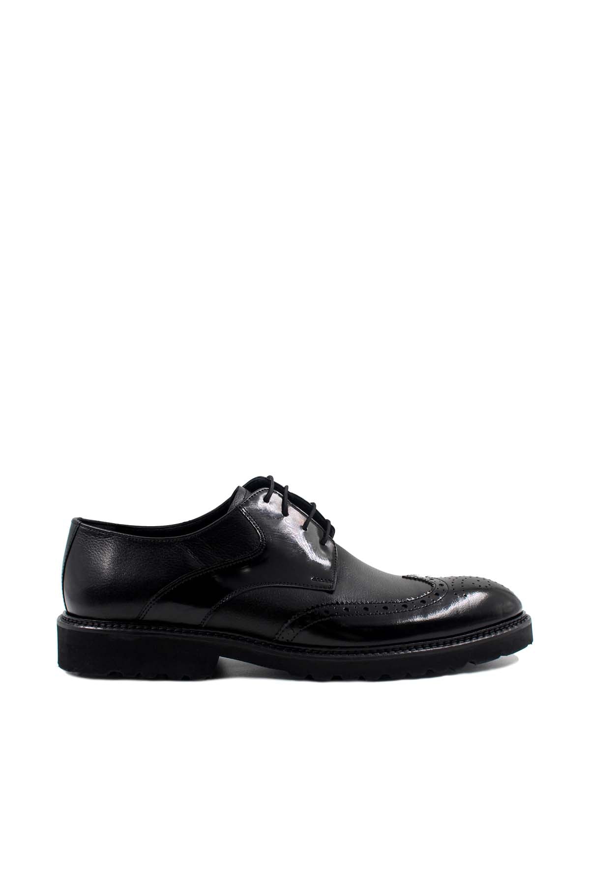 KOALA SYDNEY Men's Black Leather Brogue Oxford Shoes with Sturdy Sole