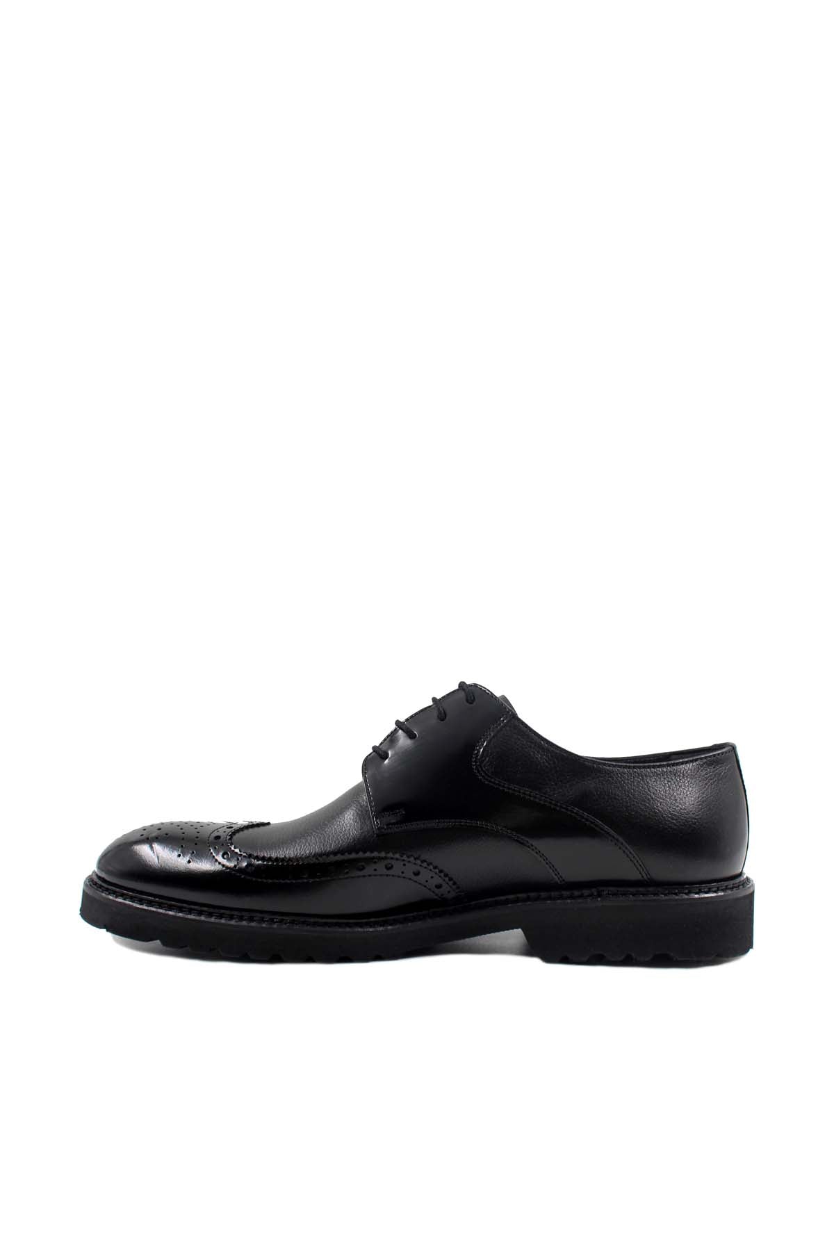 KOALA SYDNEY Men's Black Leather Brogue Oxford Shoes with Sturdy Sole