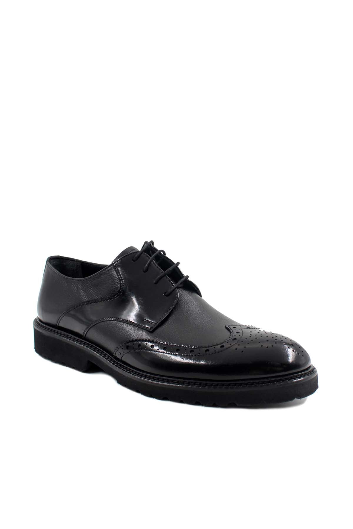 KOALA SYDNEY Men's Black Leather Brogue Oxford Shoes with Sturdy Sole