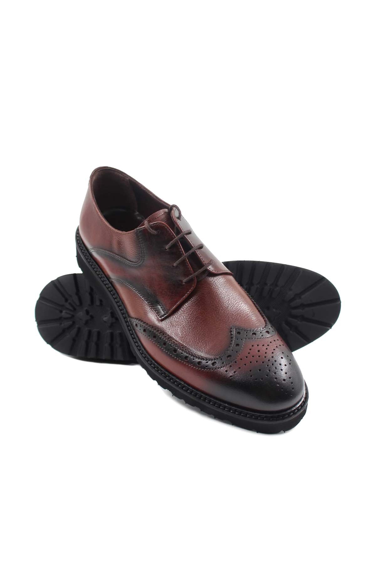 KOALA SYDNEY Men's Brown Leather Brogue Dress Shoes