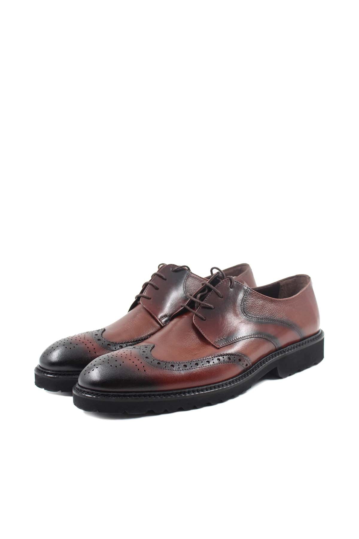 KOALA SYDNEY Men's Brown Leather Brogue Dress Shoes