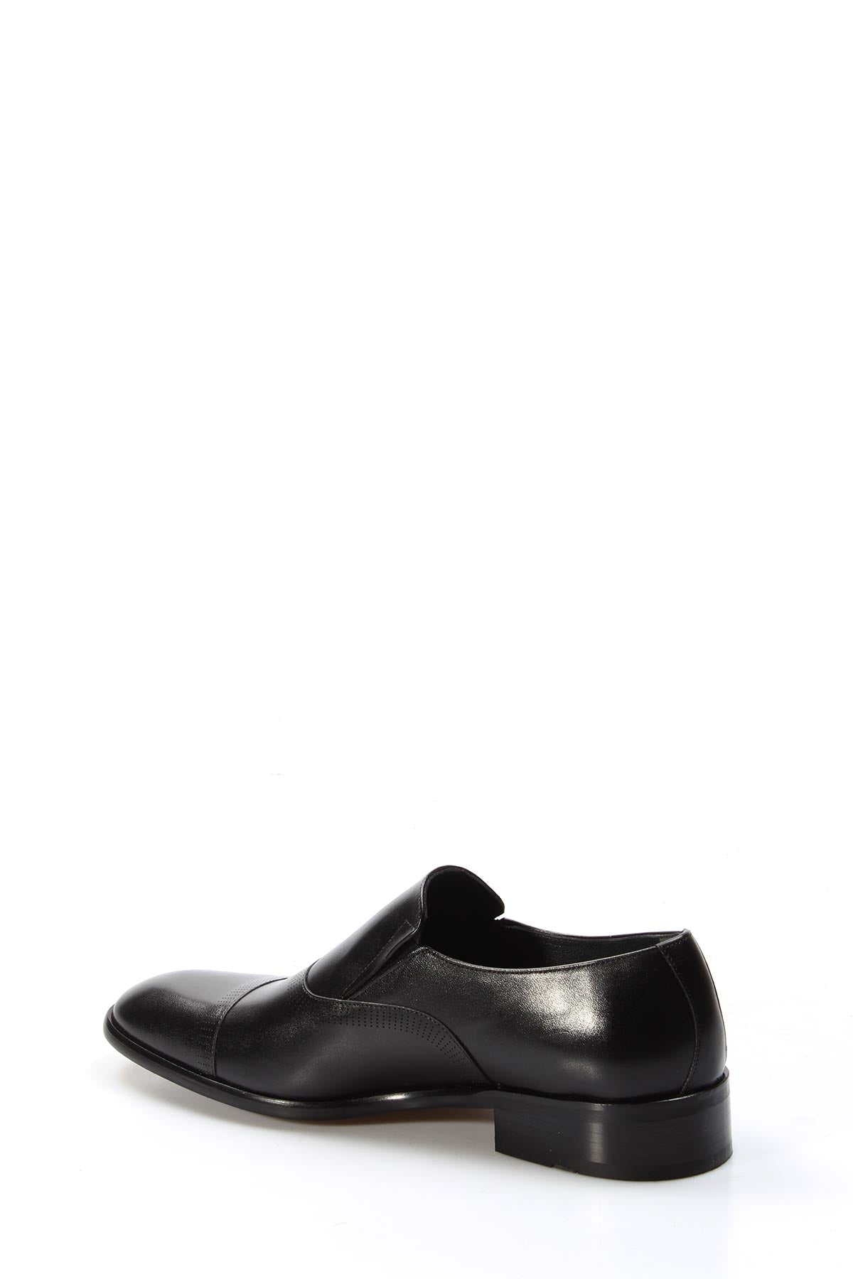 KOALA SYDNEY Men's Elegant Black Leather Slip-On Loafers with Cap Toe Design