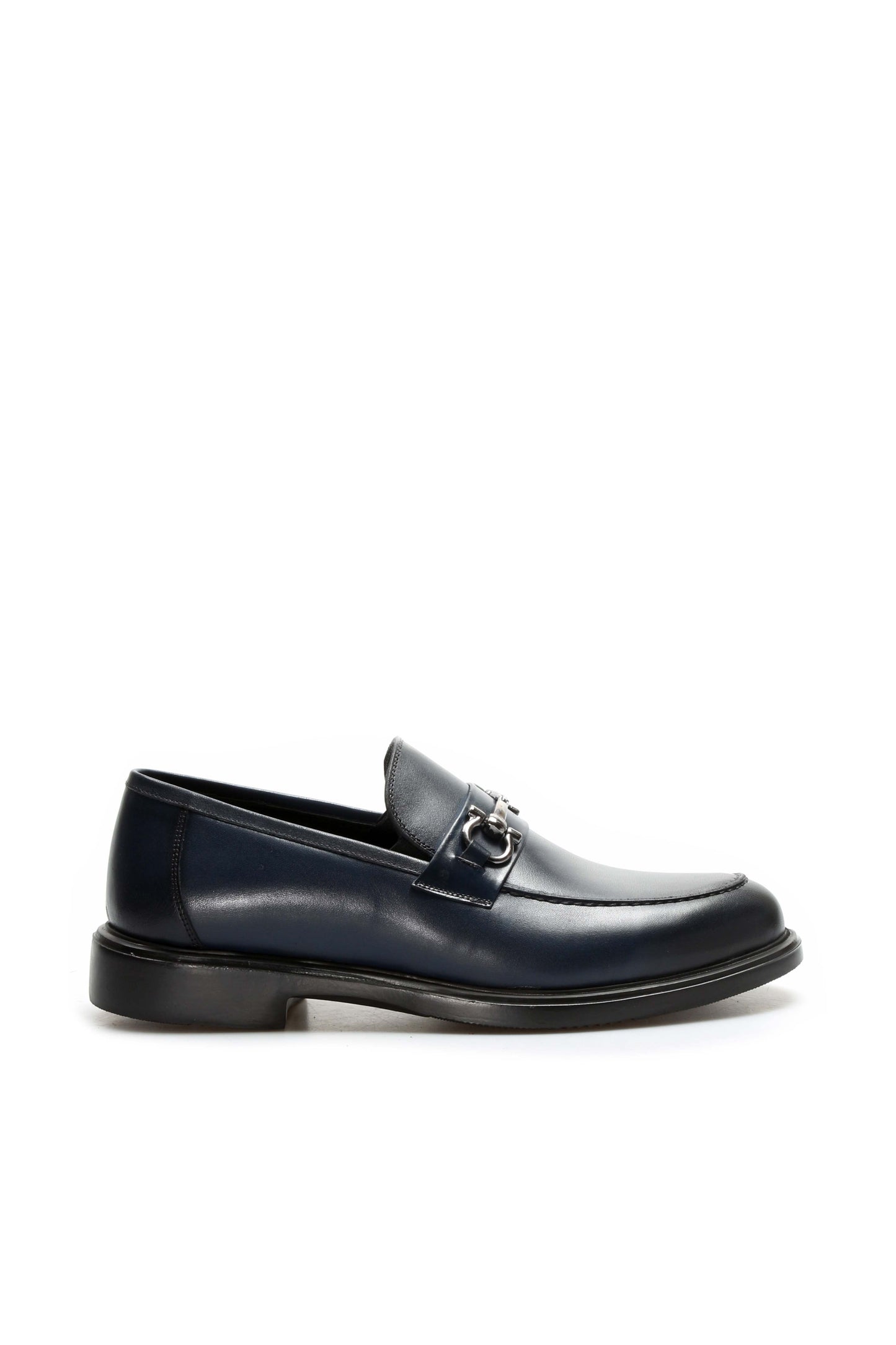 KOALA SYDNEY Navy Leather Buckle Loafers-Wessi