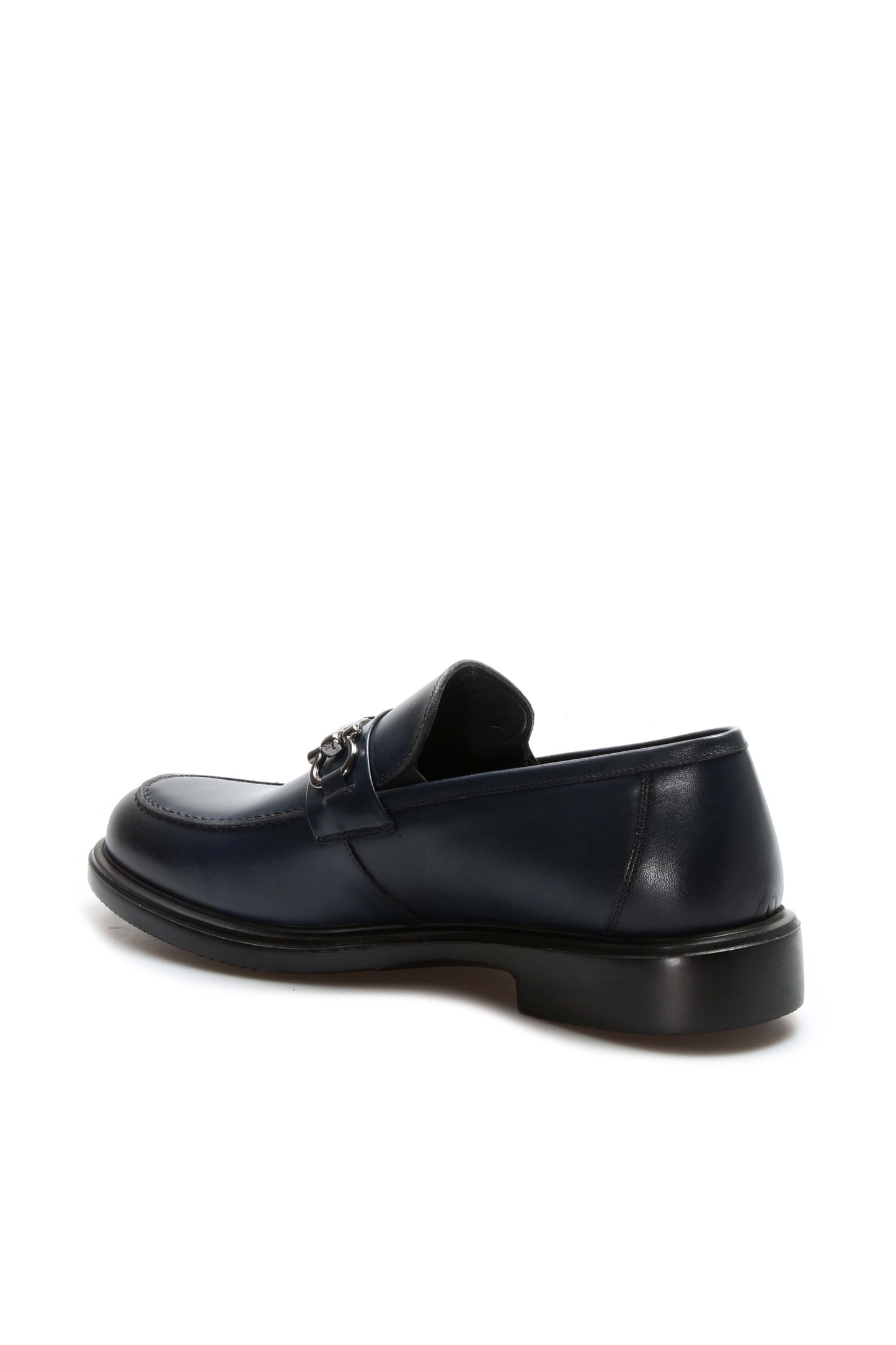 KOALA SYDNEY Navy Leather Buckle Loafers-Wessi