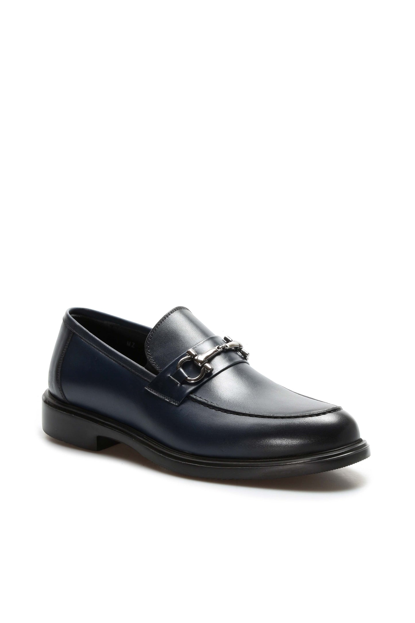 KOALA SYDNEY Navy Leather Buckle Loafers-Wessi