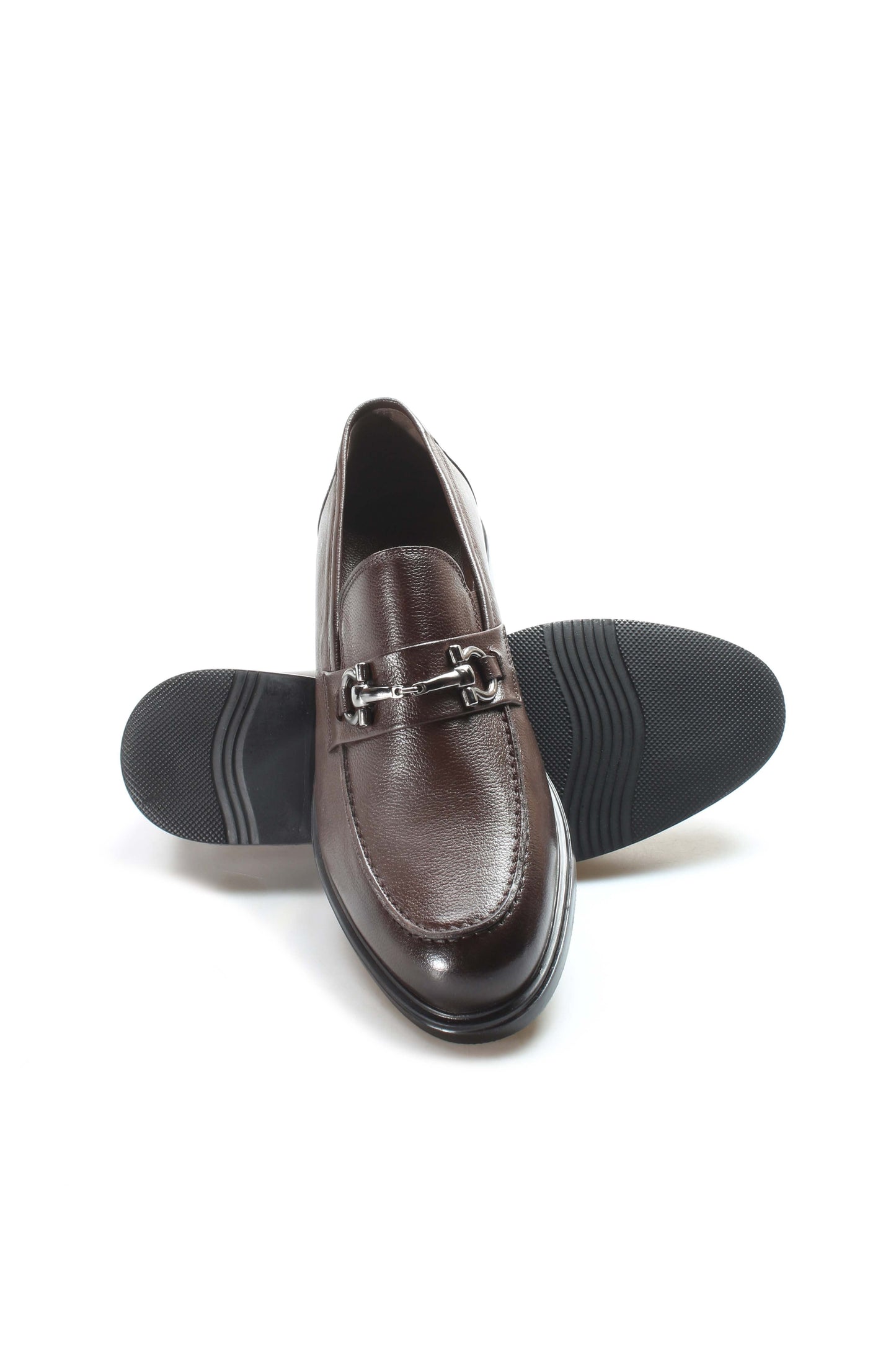 KOALA SYDNEY Men's Brown Leather Buckle Loafers-Wessi