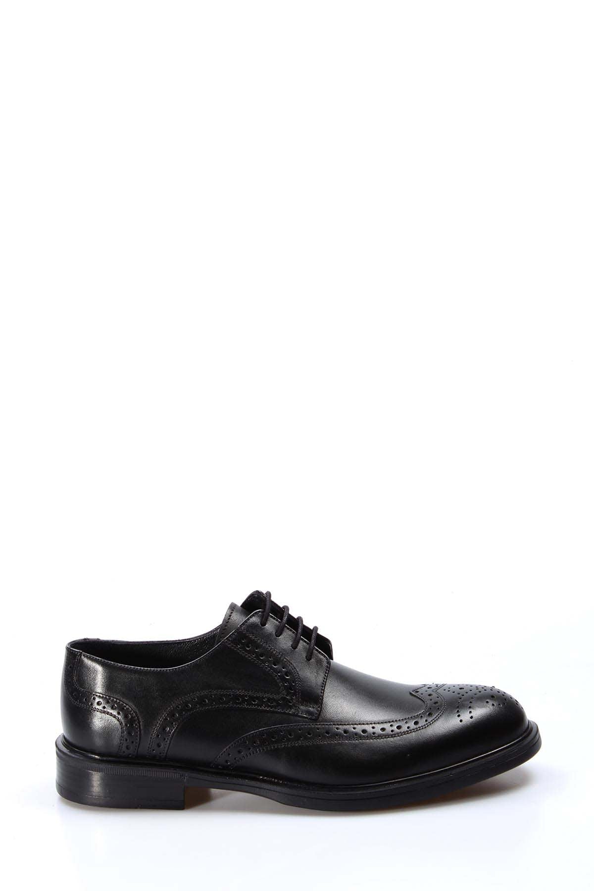 KOALA SYDNEY Men's Black Leather Brogue Shoes with Wingtip Detailing -