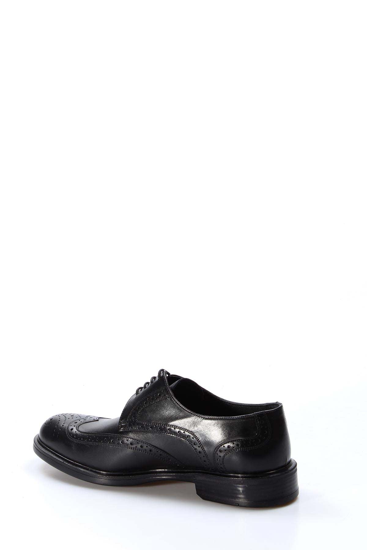 KOALA SYDNEY Men's Black Leather Brogue Shoes with Wingtip Detailing -
