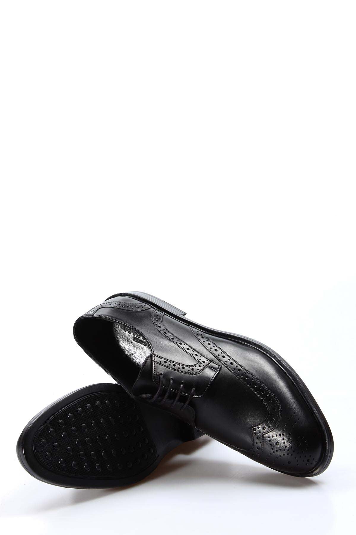 KOALA SYDNEY Men's Black Leather Brogue Shoes with Wingtip Detailing -