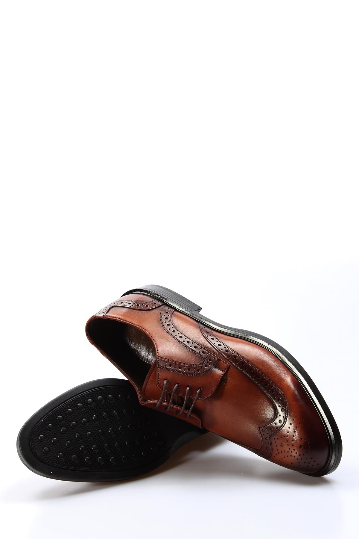 KOALA SYDNEY Men's Classic Brown Leather Brogue Shoes with Wingtip Detailing -
