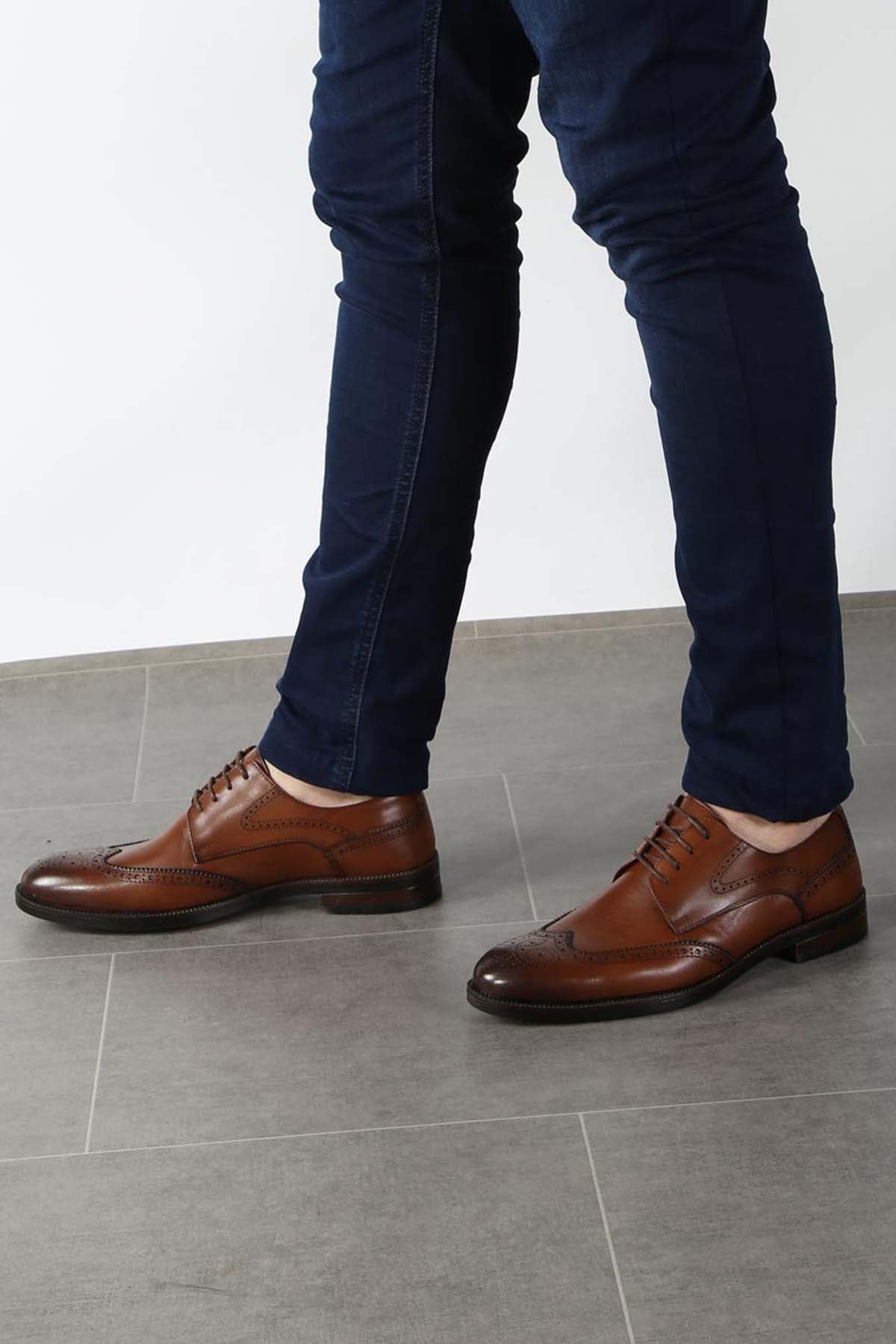 Brown Brogue Leather Oxford Wessi