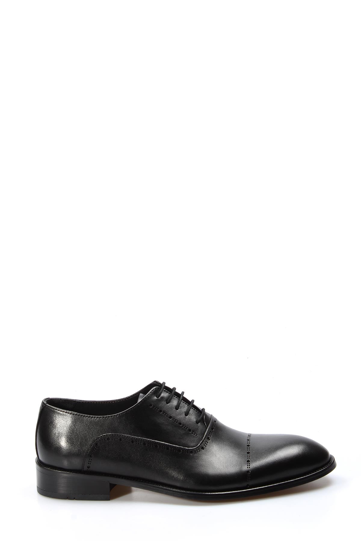 KOALA SYDNEY Men's Black Leather Oxford Shoes with Brogue Detailing