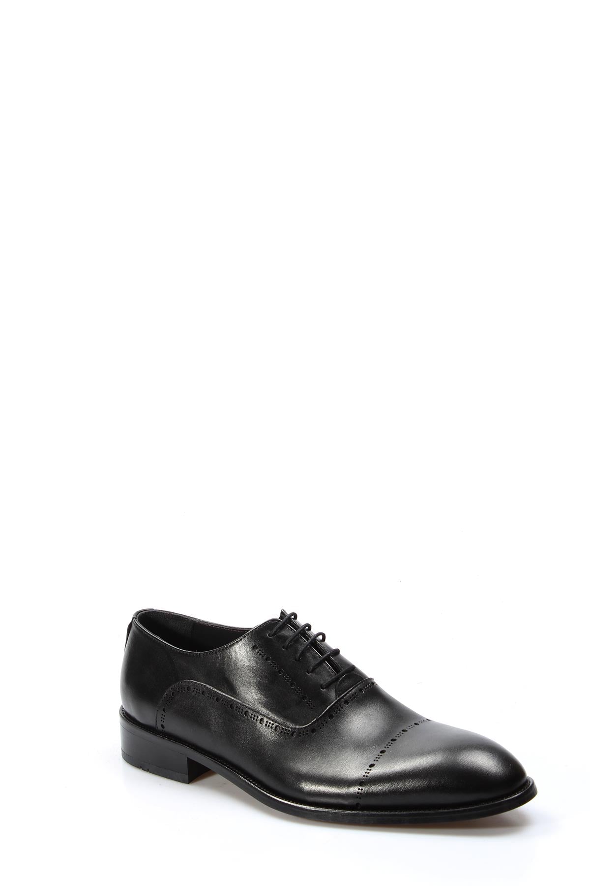 KOALA SYDNEY Men's Black Leather Oxford Shoes with Brogue Detailing