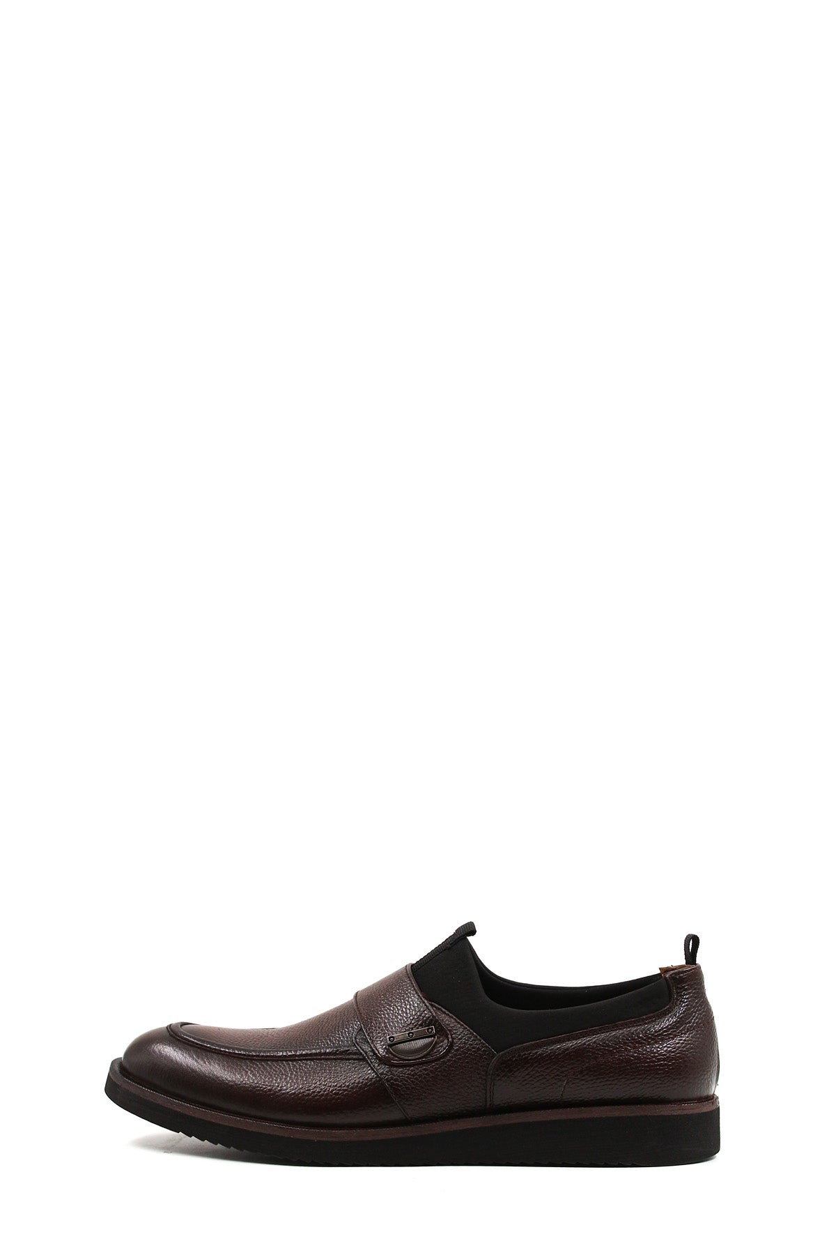 KOALA SYDNEY Men's Brown Leather Slip-On Loafers with Decorative Buckle