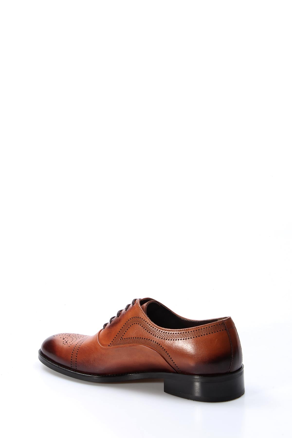 KOALA SYDNEY Men's Brown Leather Oxford Shoes with Perforated Detailing